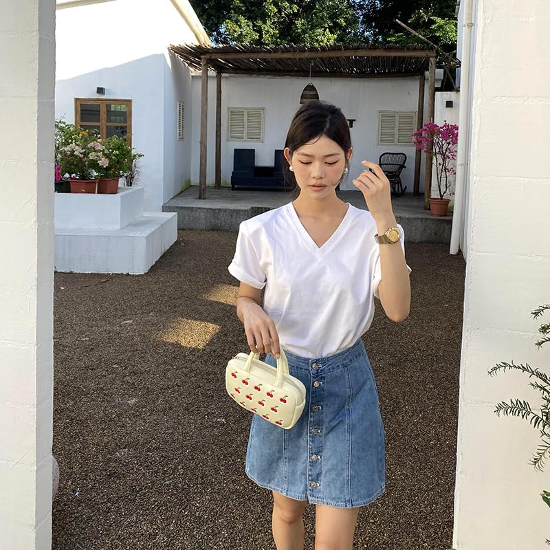 Miniatura 6 de Bolsa de cosméticos estética, bonita bolsa de maquillaje Y2K, bolsa de cosméticos Y2K para bolso (beige)