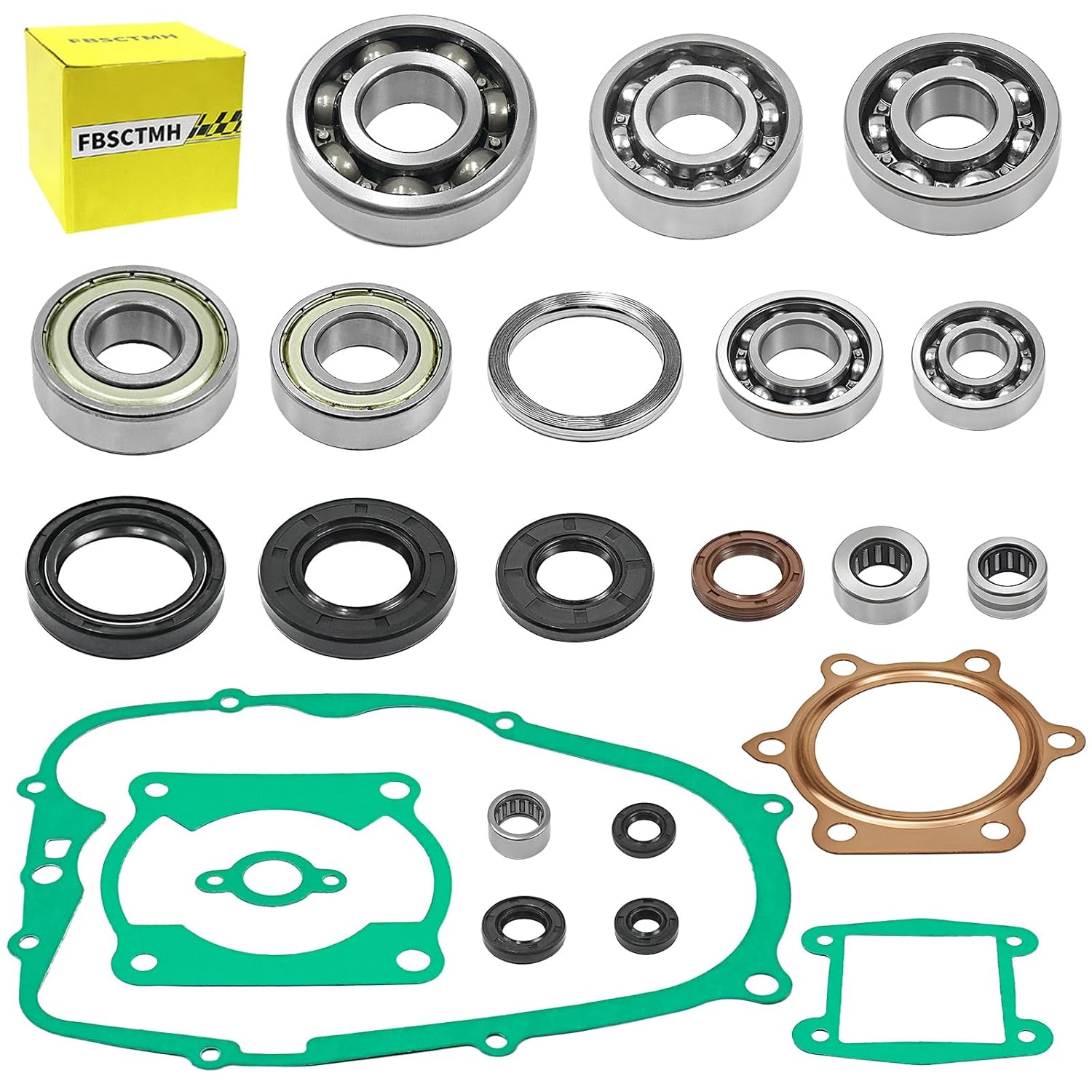 Engine Transmission Bearings Seals Gasket Kit Compatible with Yamaha Blaster200 YFS200 1988 1989-2006