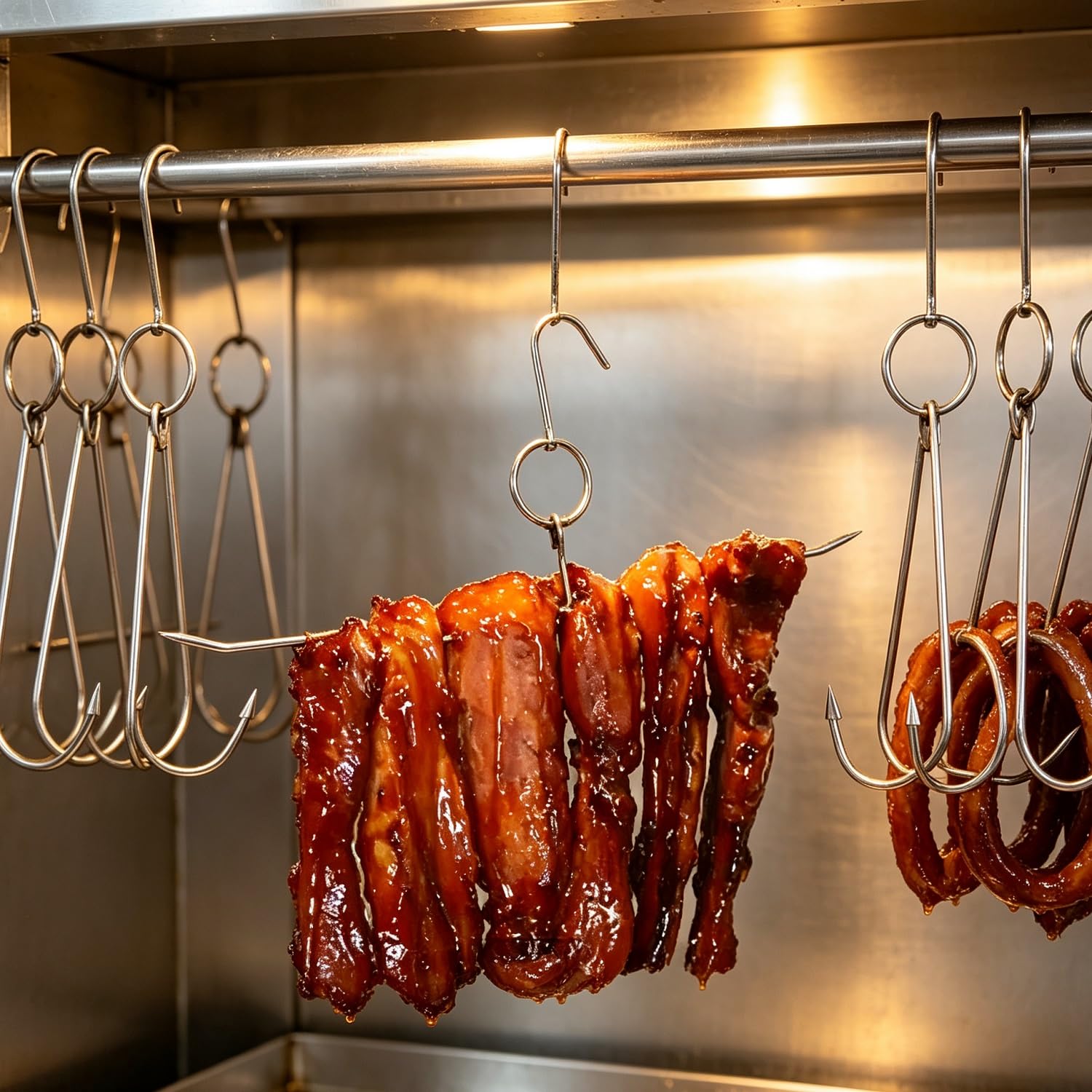 4 Pezzi Ganci per Carne in Acciaio Inossidabile da 16 Pollici per BBQ e Arrosto