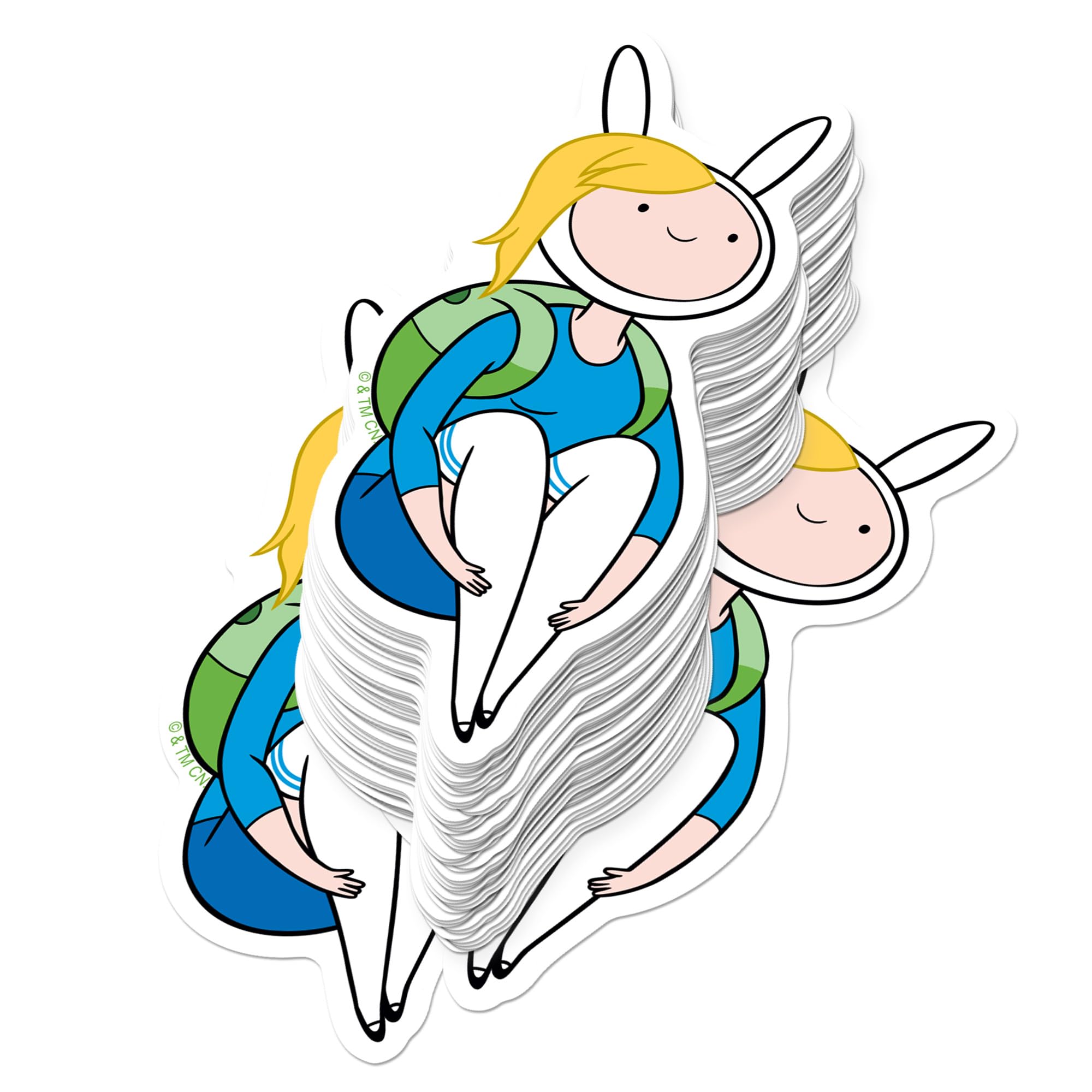 Adventure Time Fionna Sitting 50ct Vinyl Large Deluxe Sticker Pack Stacked – Stickers for Laptops, Water Bottles, Scrapbooking, Skateboards, Indoor/