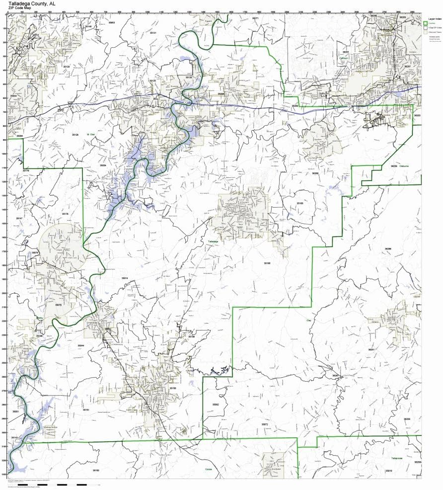 Working Maps Talladega County, Alabama AL Zip Code Map Not