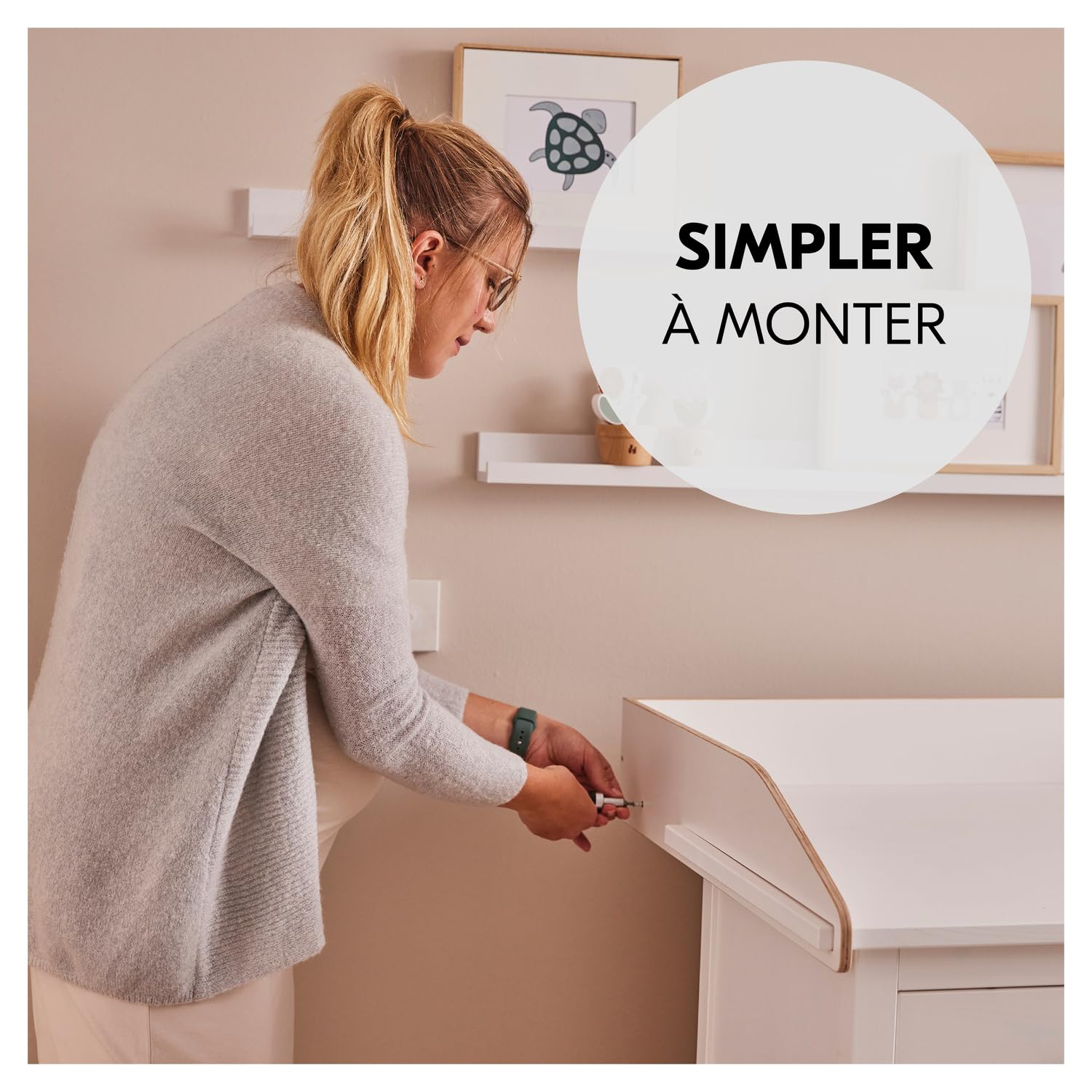 hauck Plan a Langer Pour Commode 108x50 cm Combine N Change, (Compatible par ex. IKEA Hemnes) - Espace De Rangement 104x78x15 cm, Bois certifié FSC®, Montage Sécurisé et Pratique