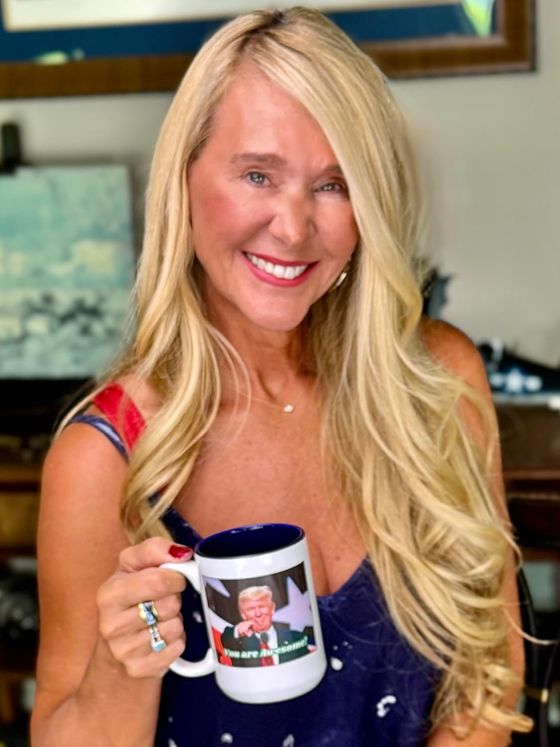 15oz Ceramic Coffee Mug – Even the President Thinks You Are Awesome Coffee Mug – Motivational Tea Mug with Handle - Funny Trump Design Patriotic Mug Gift for Men, Women, Family, Friend - Made in USA - Image 4