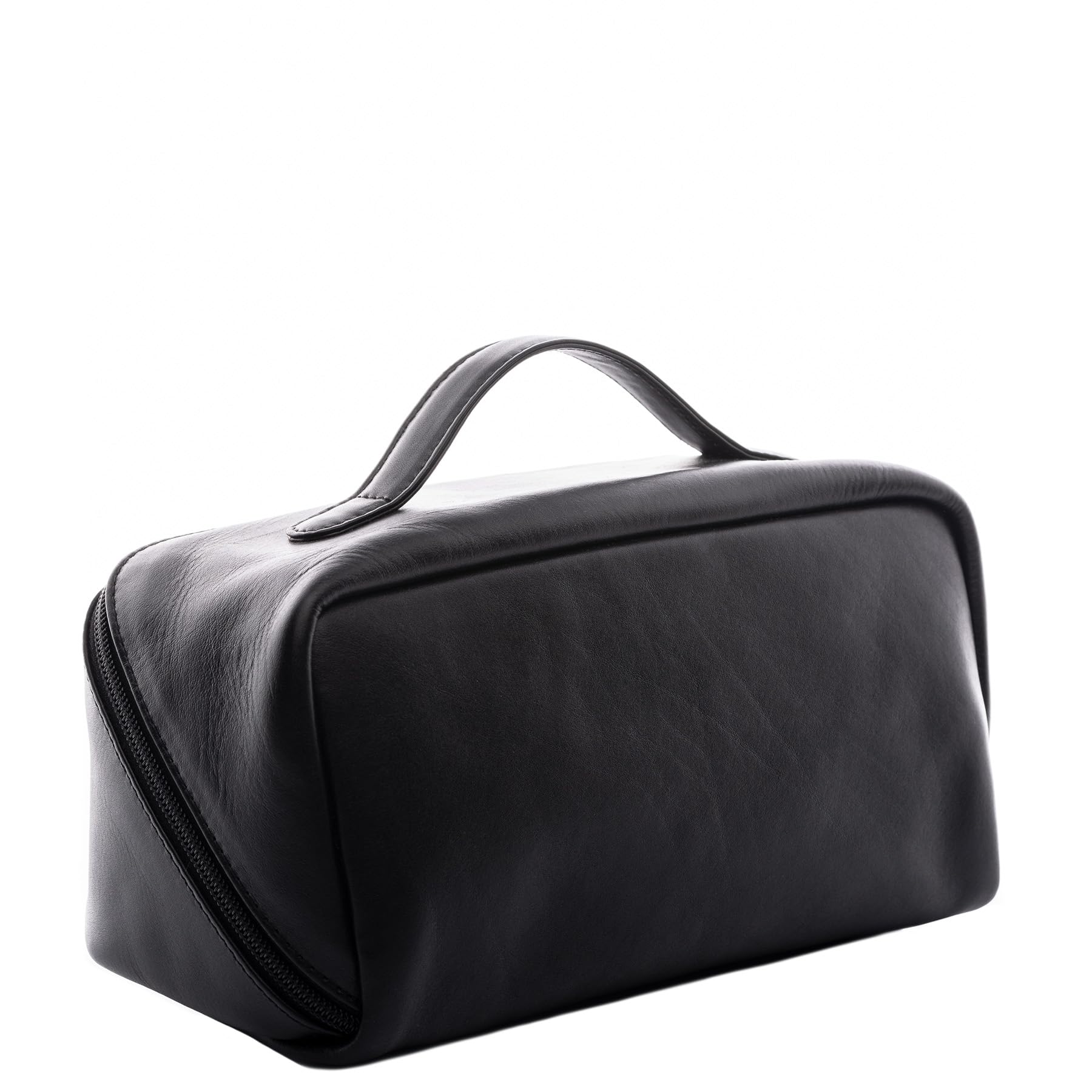 borsa toiletry vera pelle BO borsetta necessaire Toilette pochette beauty case da Viaggio uomo donna nero prodotto artigianale