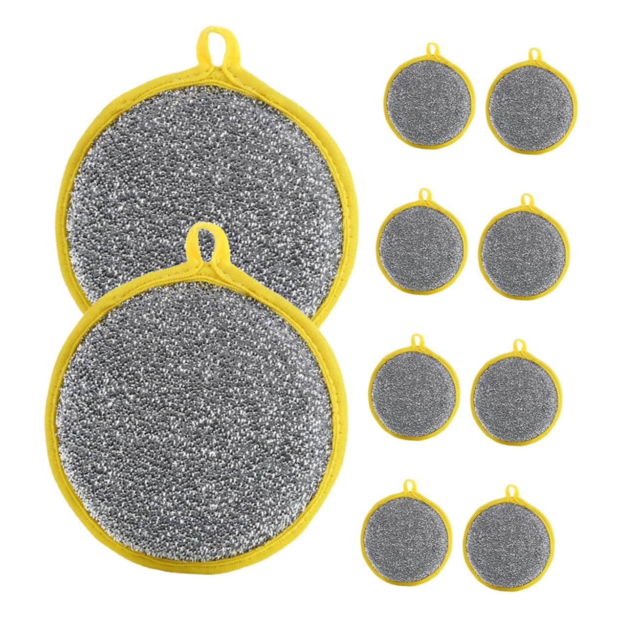 Alipis 10pcs Round Dish Sponge Double-Sided Scrubber Multi-Purpose Kitchen Sponge Metallic Scrubbing Pad for Efficient Cleaning