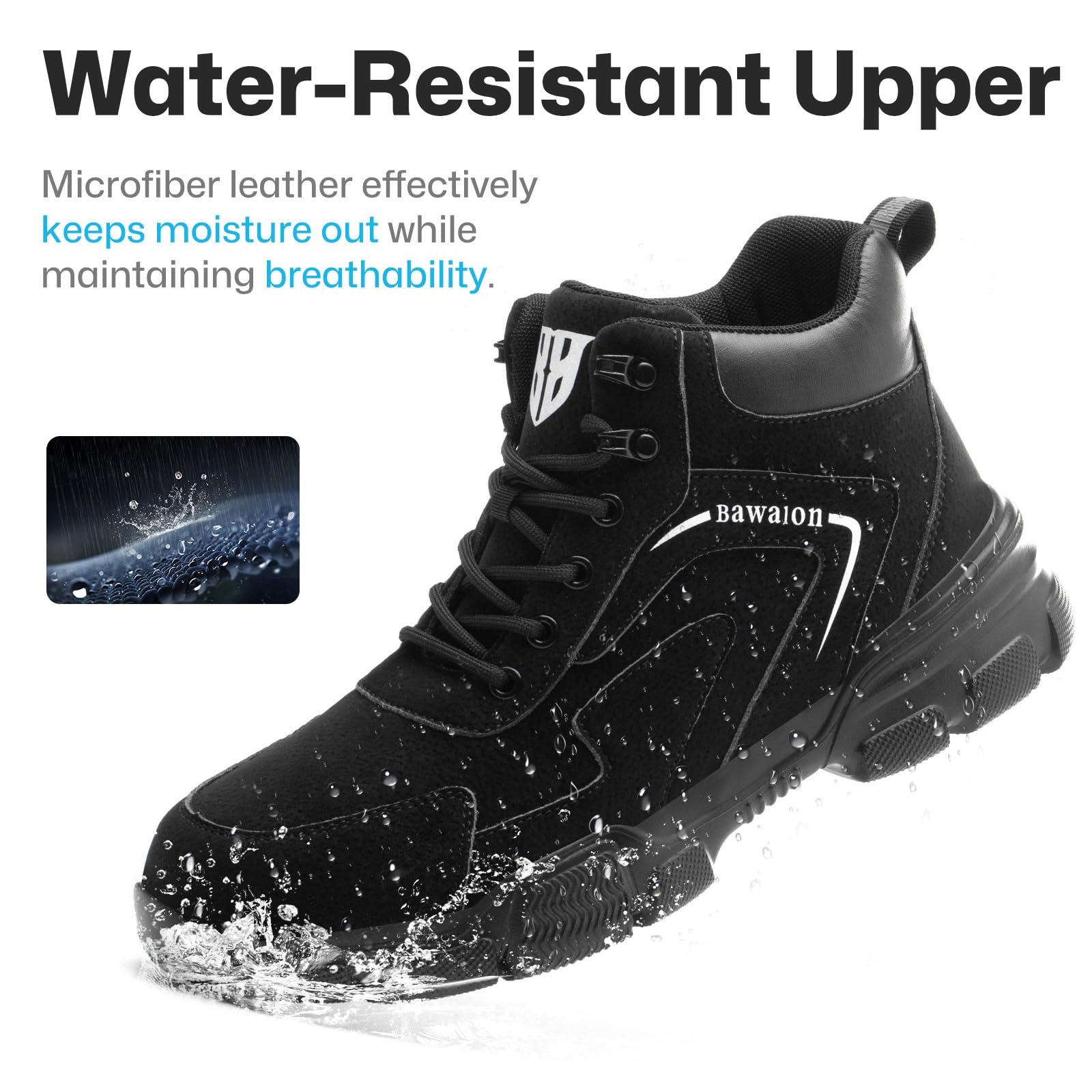 Nasogetch Botas de seguridad para hombre, botas de trabajo para mujer, con puntera de acero, ligeras, cómodas
