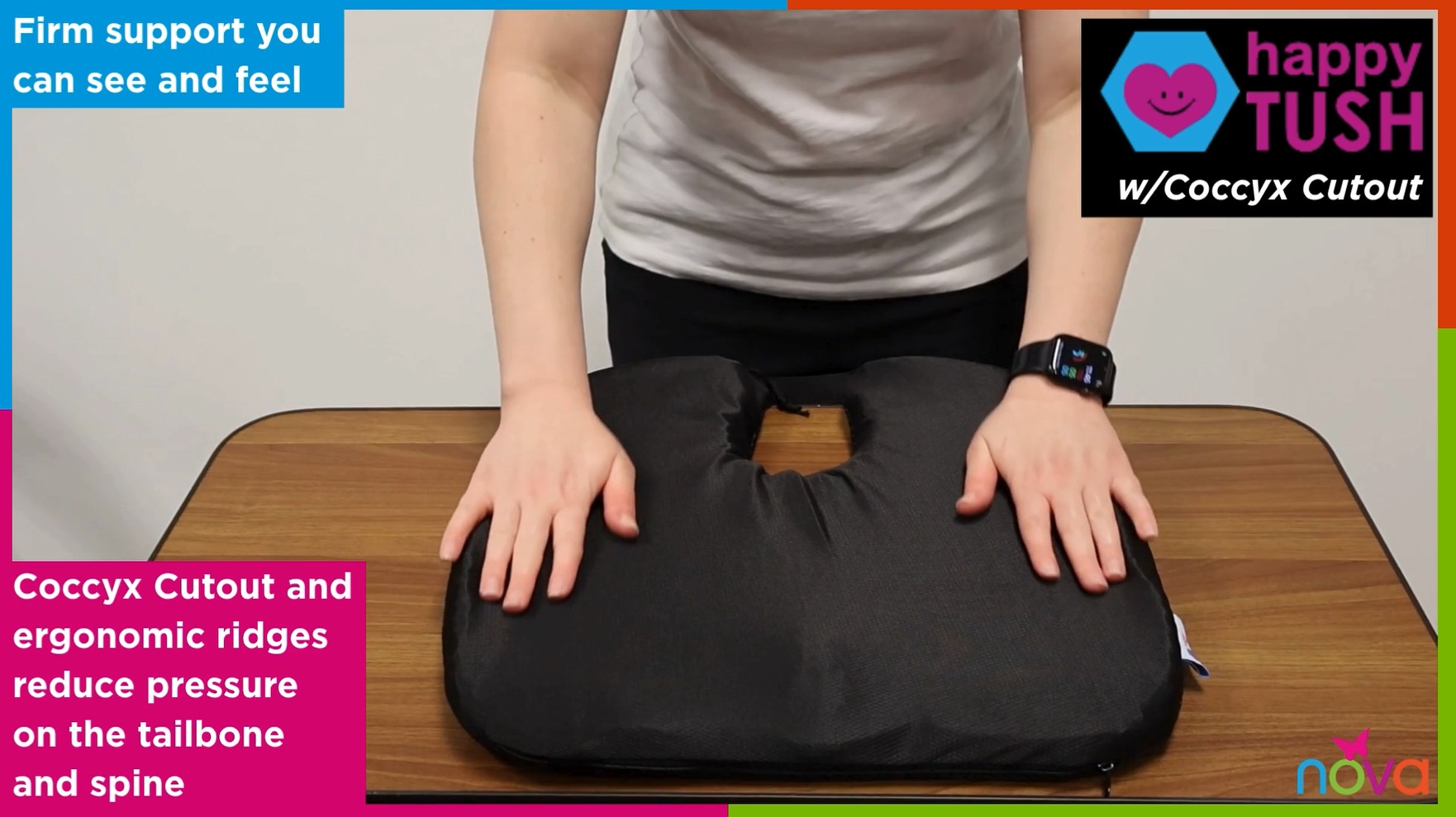 Amazon.com: NOVA Happy Tush Gel Cell Seat Cushion with Coccyx Cut