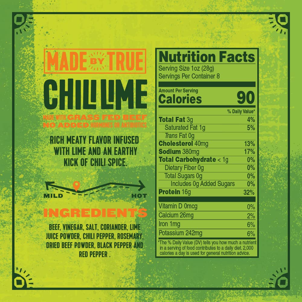 Made by True Beef Sliced Bites - All Natural, Zero-Sugar True Jerky Biltong - High Protein, Keto, Paleo & Whole30 Diet - Sugar-Free, Gluten-Free, Carb-Free, Snack Packs (Spicy Variety, 2 Ounce (Pack of 3))