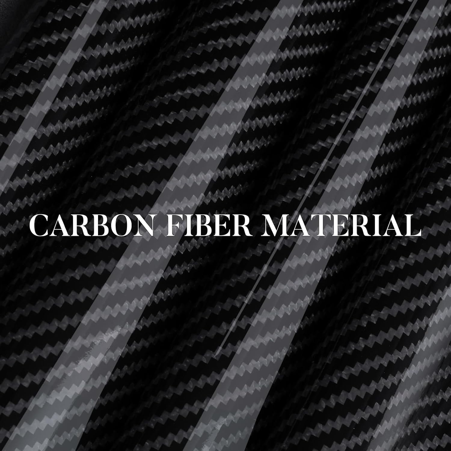 Carbon Fiber Steering Wheel Cover, Snap on Car Steering Wheel Cover Set Accessories 3pcs Wrap Grip Non Slip Protector Universal Glossy Black - Image 2