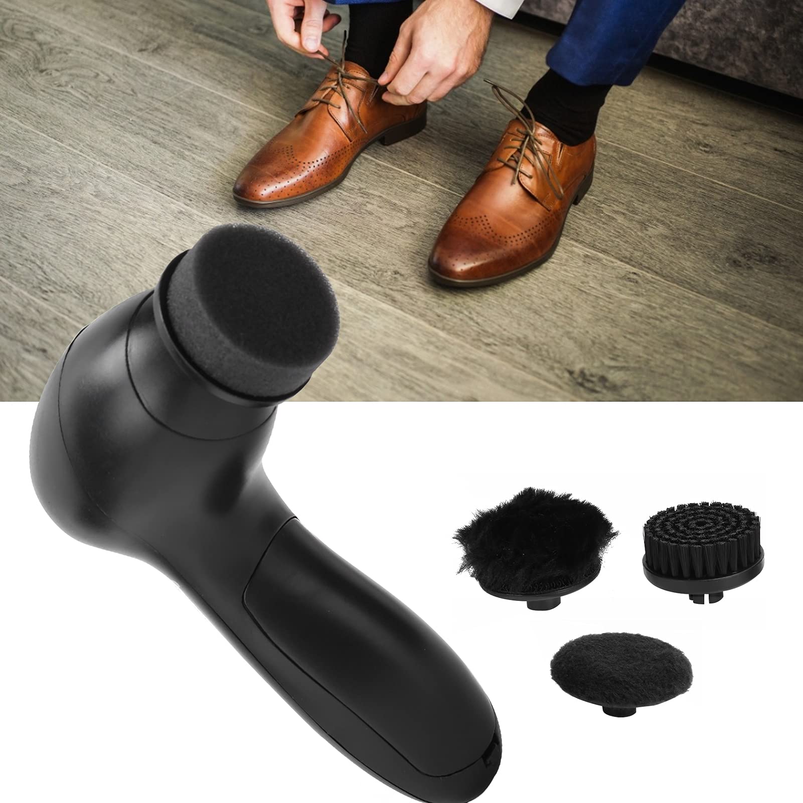Pulisci Scarpe, Kit Spazzole Elettrico per Scarpe Cura delle Scarpe in Pelle Spazzole Lucidanti Lucidanti per Lucidare la Polvere Kit Portatile per la Cura della Pelle Kit Lustrascarpe Elettrico