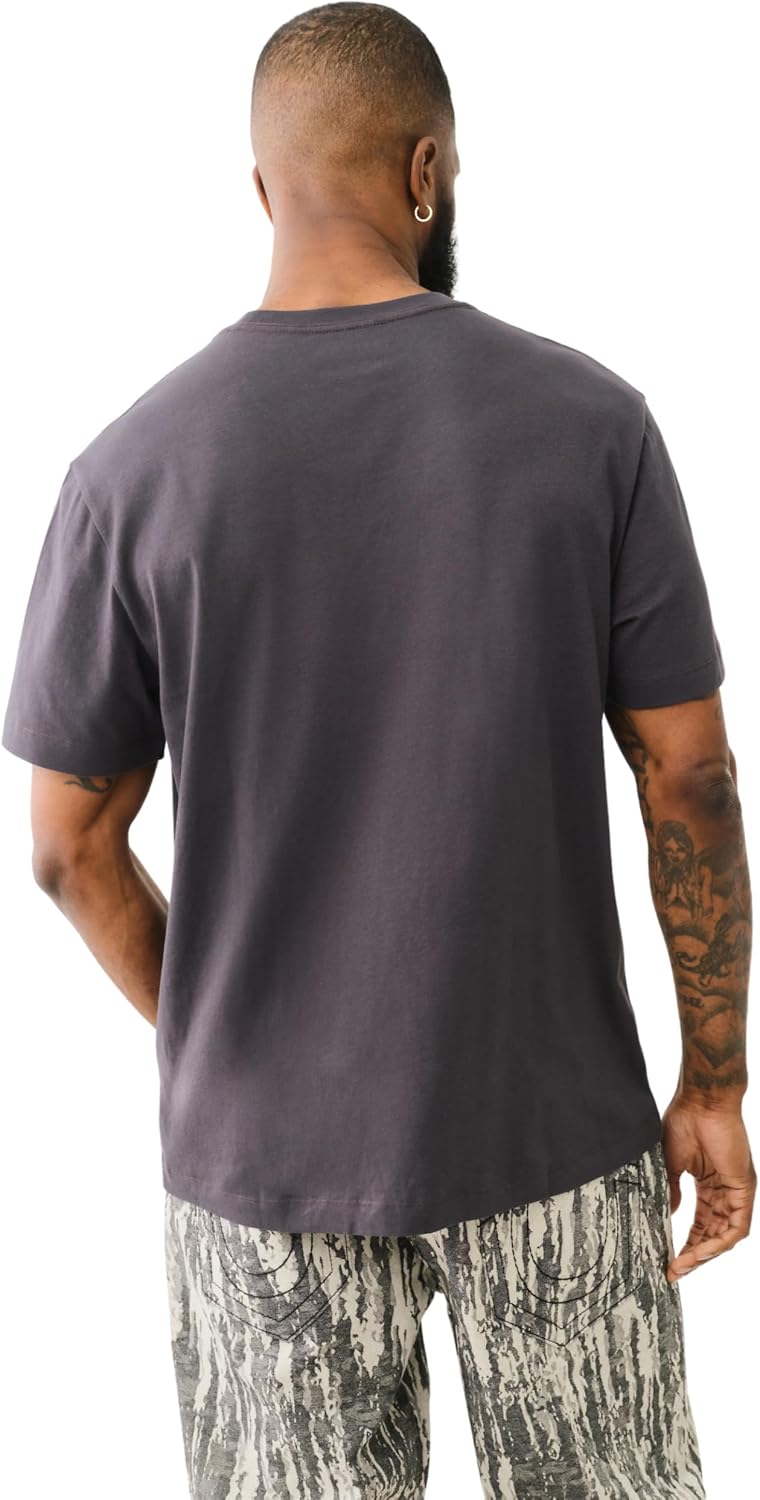 True Religion Men's SS Embroidery Radio Wave Tee – Short Sleeve T-Shirt