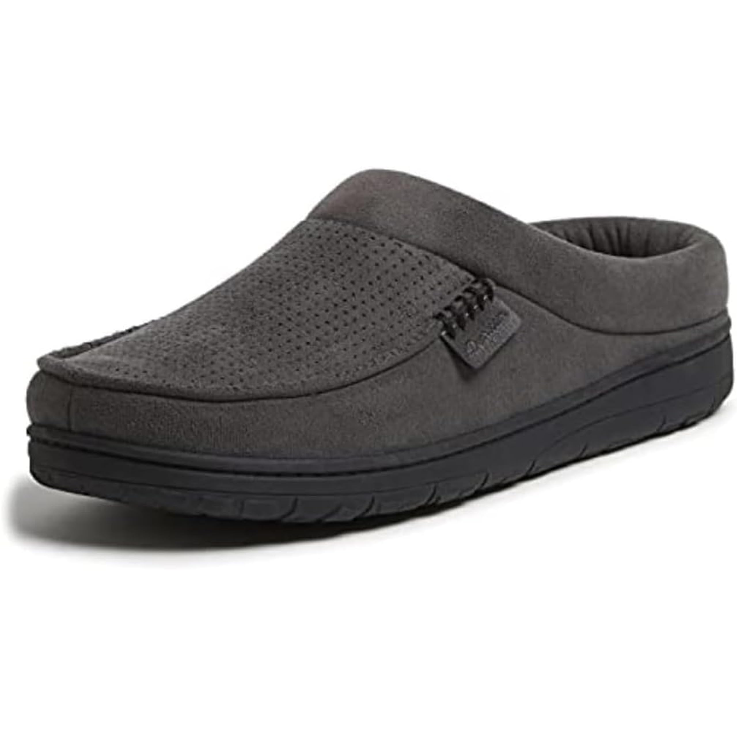 Dearfoams Microsuede Moc Toe Clog With Berber Cuff MocasínHombre