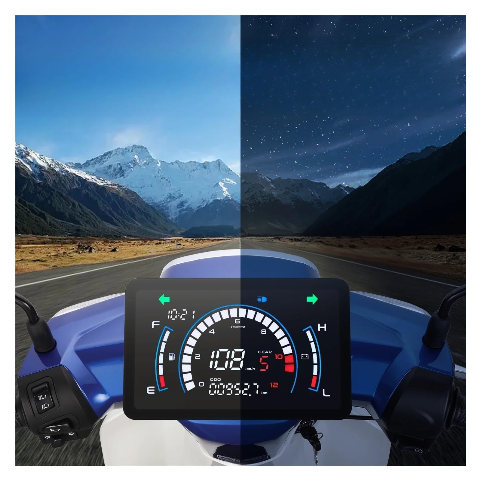 moto Odómetro tacómetro Velocímetro Digital De 12000 RPM, Conjunto Medidor, Tablero Multifuncional Con Soporte Para EX5 Dream/EX5 Ipowed, Odómetro Y Tacómetro