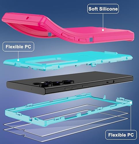Miniatura 4 de Annymall Funda para Galaxy S23 Ultra con 2 protectores de pantalla, resistente a los golpes, a prueba de caídas, a prueba de polvo, cuerpo completo,