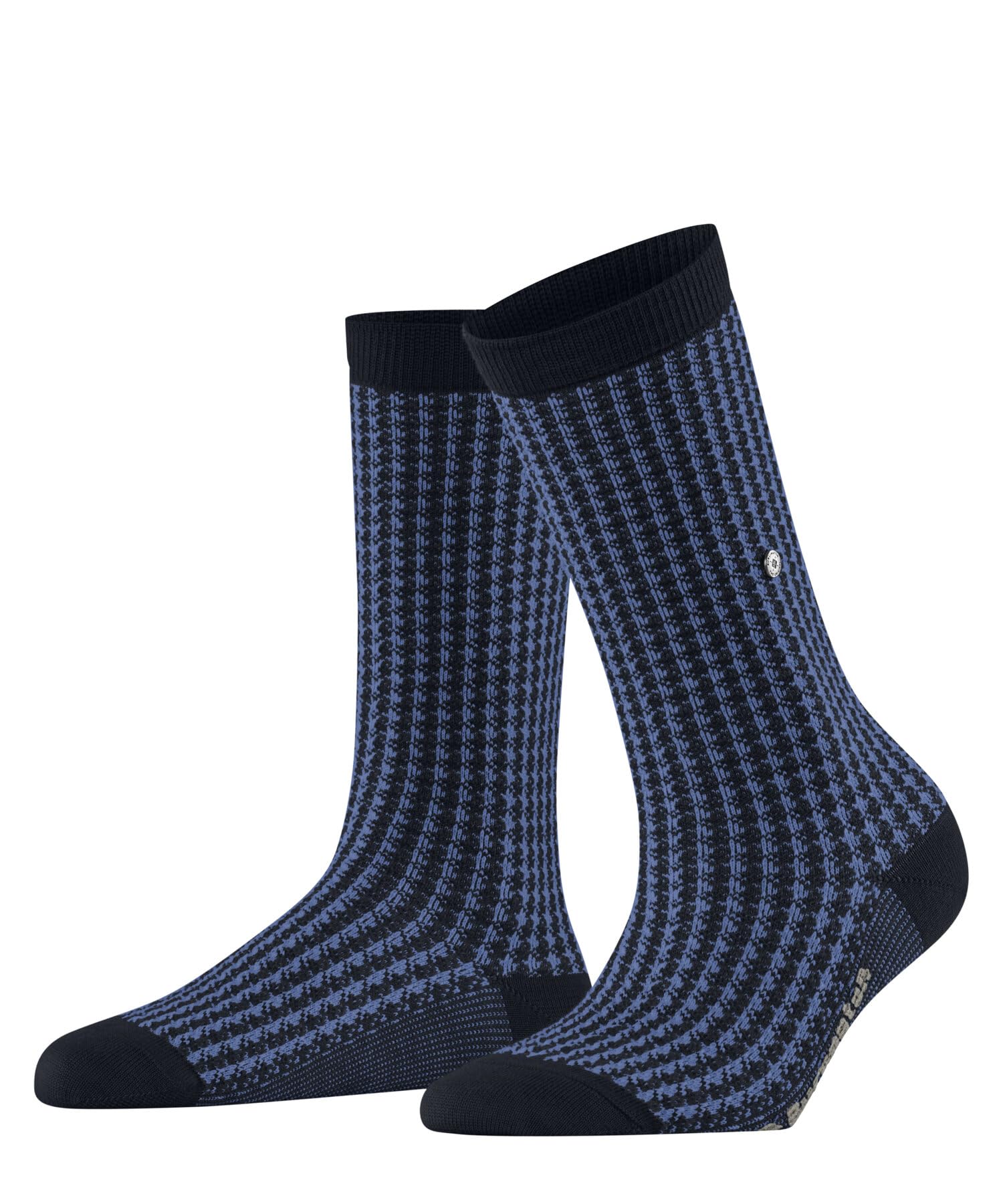 Burlington Women's Blue Marine 6120 Pepita W So Wool Patterned 1 Pair Socks, 3.5-7