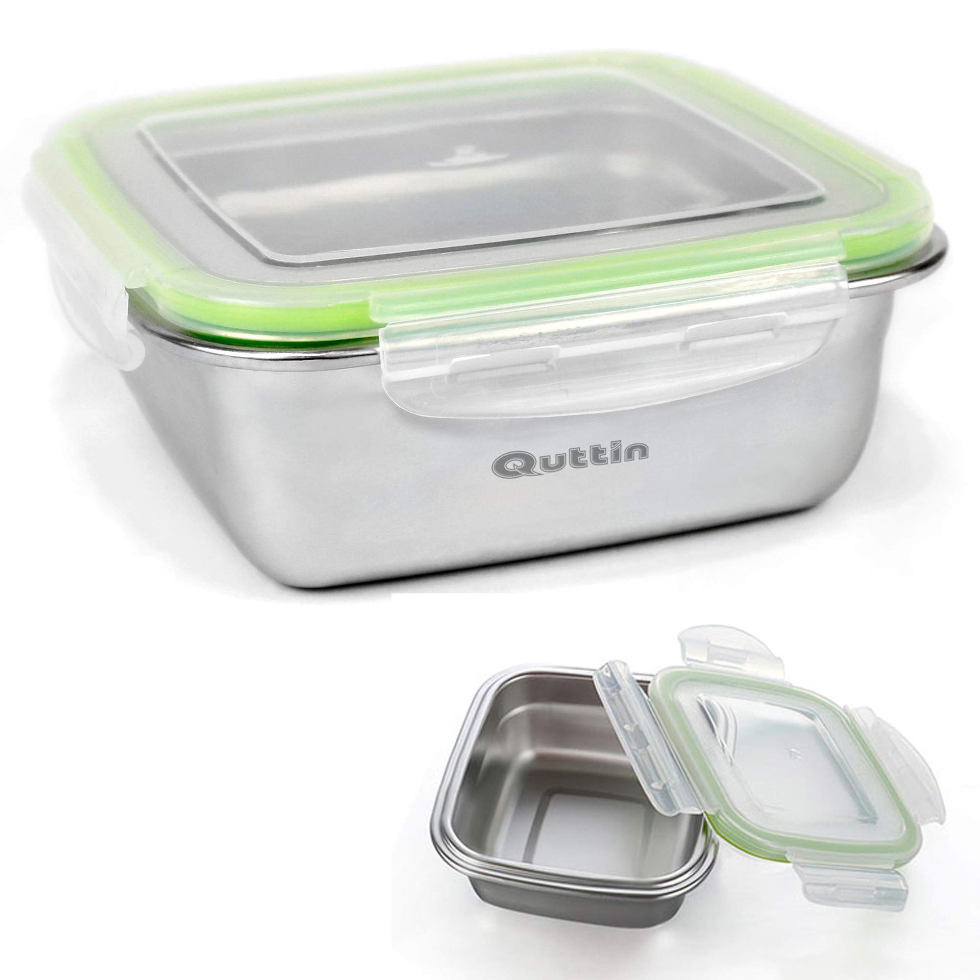Quttin Lunch Box, Stainless steel, Metallic Silver, 1.2 litros 19 x 19 cm