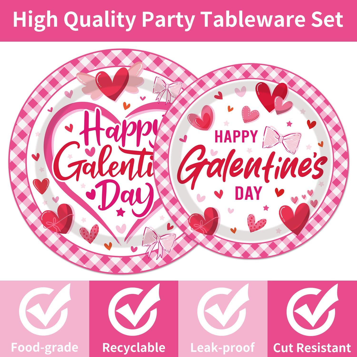 96PCS Galentine's Day Plates and Napkins Party Supplies Galentine's Day Decorations Girl Lady Galentines Day Party Decorations Happy Galentines Day Disposable Tableware Set Serve 24 Guests