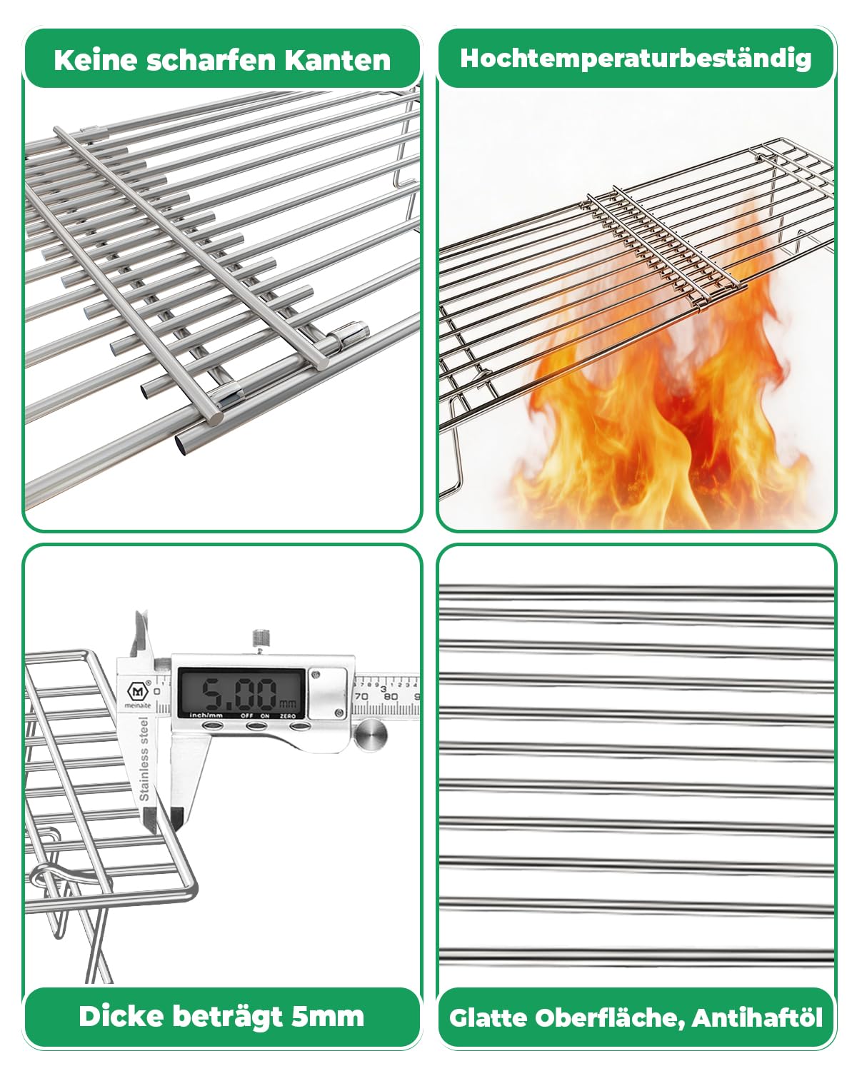 WELL GRILL Universal Edelstahl Warmhalterost für Weber Spirit & Genesis, Landmann, Burnhard, Taino, Charbroil, Rösle und die meisten Gasgrill, Einstellbar von 30cm bis 56,5cm Grill Warmhalter Zubehör