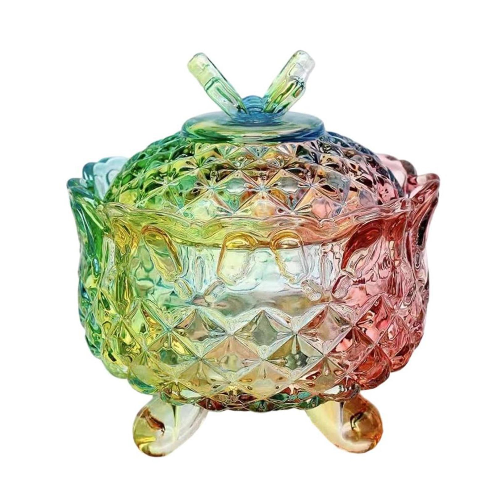 Xjdzineq Sturdy Glass Sugar Jar Handcraft Designs Ideal for Home Decoration Food Safe Kitchen Organization Painted Glass Jar