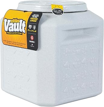 Gamma2 Vittles Vault Pet Food Storage Containers - Sealed Dog and Cat Food Storage Container, Fits up to 25lbs, Made in the USA - [12L x 13.75H] | Made in USA, 12 inch long by 13.75 inch tall, airtight lid keeps kibble fresh and pests out, a durable pantry bin design