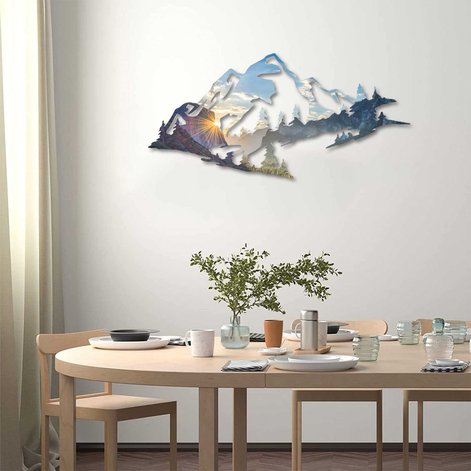 Décoration Murale En Bois 3D MONTAGNES, Décoration Murale Ornementale, Panneau Mural Décoratif En Bois, SOMMET DE LA MONTAGNE, Décoration Pour Salon, Chambre à Coucher, Entrée - France