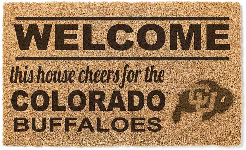 KH Sports Fan Colorado Buffaloes Welcome Coir Doormat, 18x30 Inches, Buffaloes Outdoor Rug; Display Your Team Spirit with This Unique Colorado (Boulder) Buffaloes Doormat