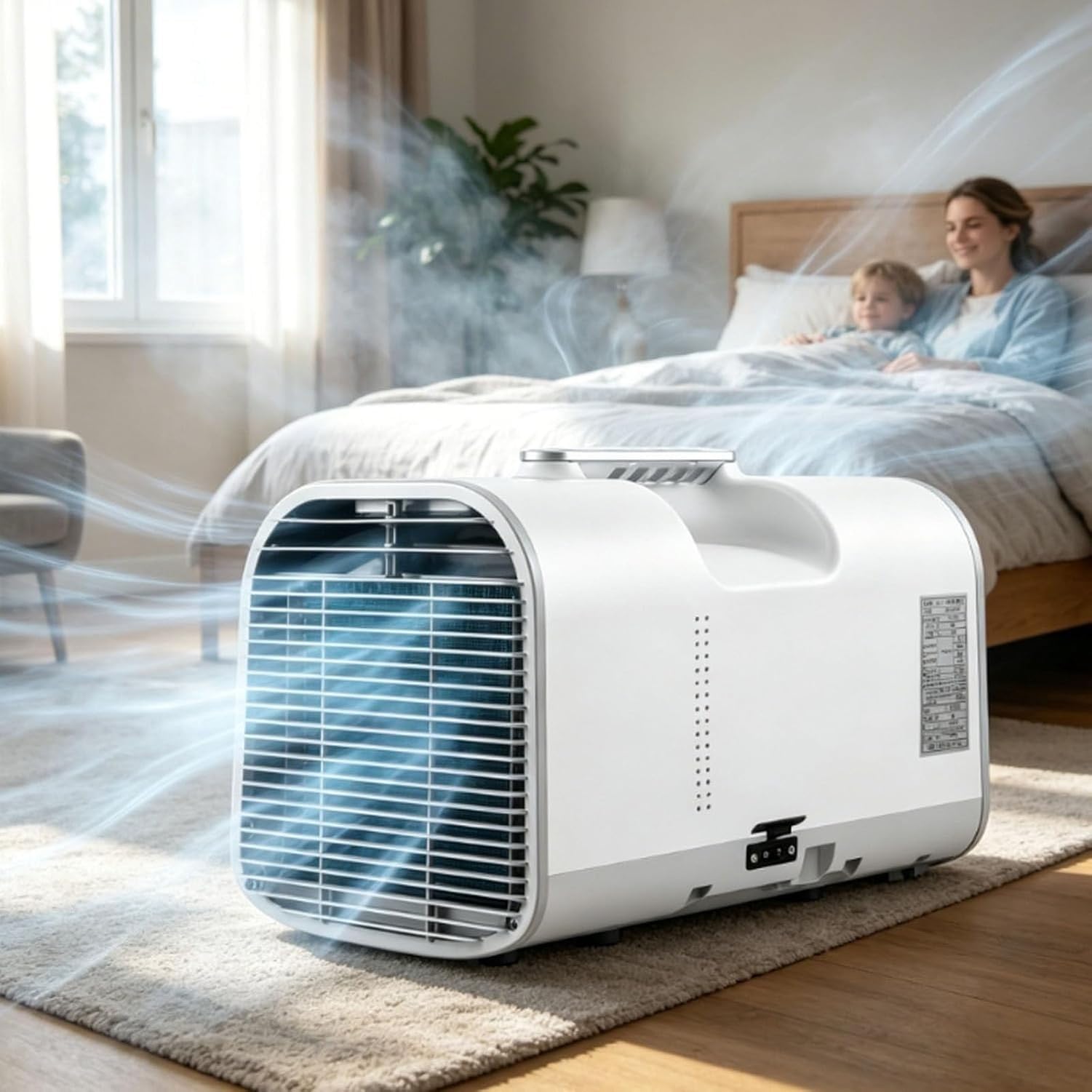 Aire Acondicionado Portátil 4400-5100 Btu, 4 En 1, Asa, Interior Exterior, Auto-Evaporación, Enfriador para Camping, Van, Dormitorio, Oficina y Apartamento, 42, 1500W, 1500W