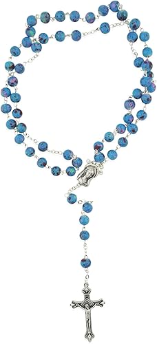 Venerare Rosario católico de cuentas de vidrio - Multicolor