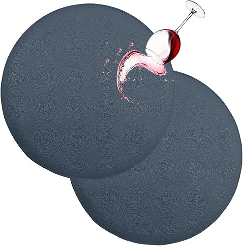 Fundas de taburete redondas, paquete de 2 fundas de taburete redondas de poliuretano impermeables con bandas elásticas, fundas para sillas de bar,