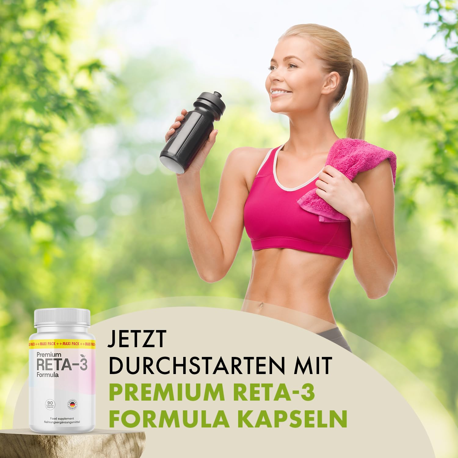 Premium Reta-3 Formula Kapseln | Mit Apfelessigpulver | 90 Kapseln Inhalt