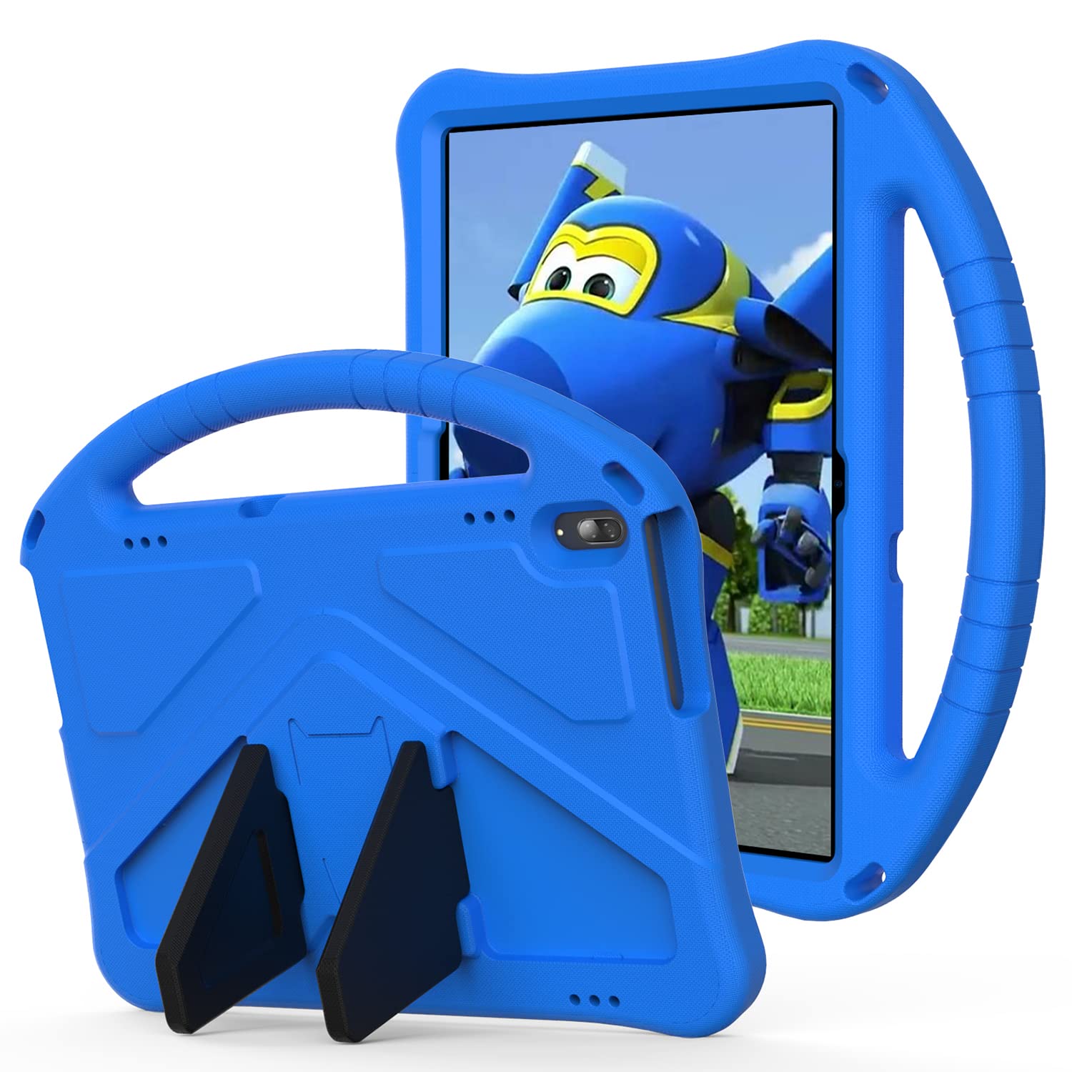 Eabhulie Bambini Custodia per Lenovo Tab M10 TB-X505X/F/Smart Tab M10 TB- X605F/ Tab P10 TB-X705F/L, Eva Leggero Portatile Antiurto Custodia Protettiva con Staffa & Manico Blu
