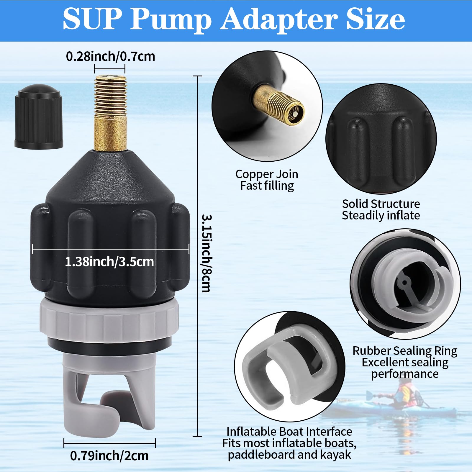 Adaptador Bomba de Aire para Paddle Surf con 4 Boquillas Tipo 1