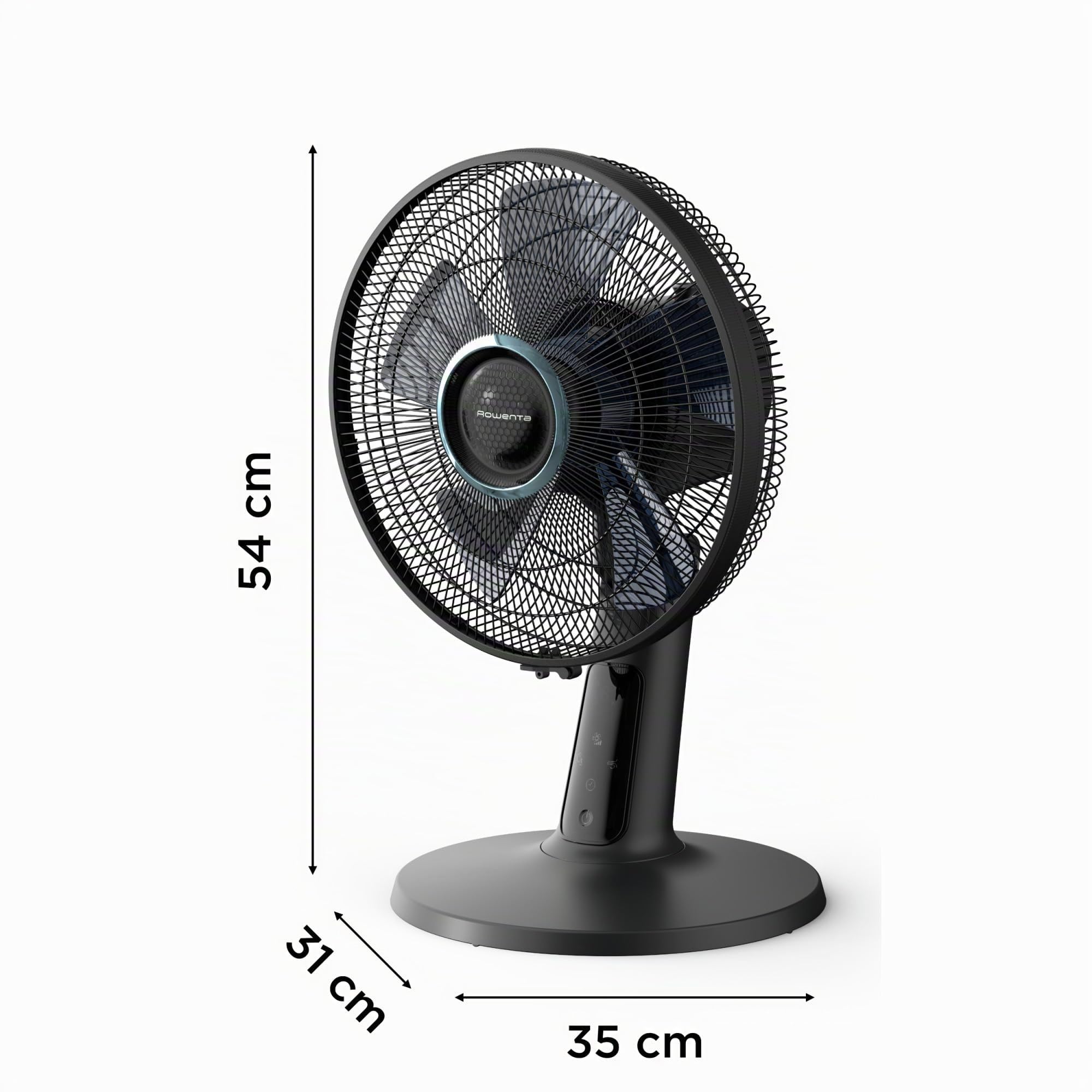 Rowenta Turbo Silence Extreme, Ventilatore da Tavolo Silenzioso a 2 modalità e 5 velocità, Motore Effitech per Risparmio Energetico, Oscillazione a 120°, VU2750F0