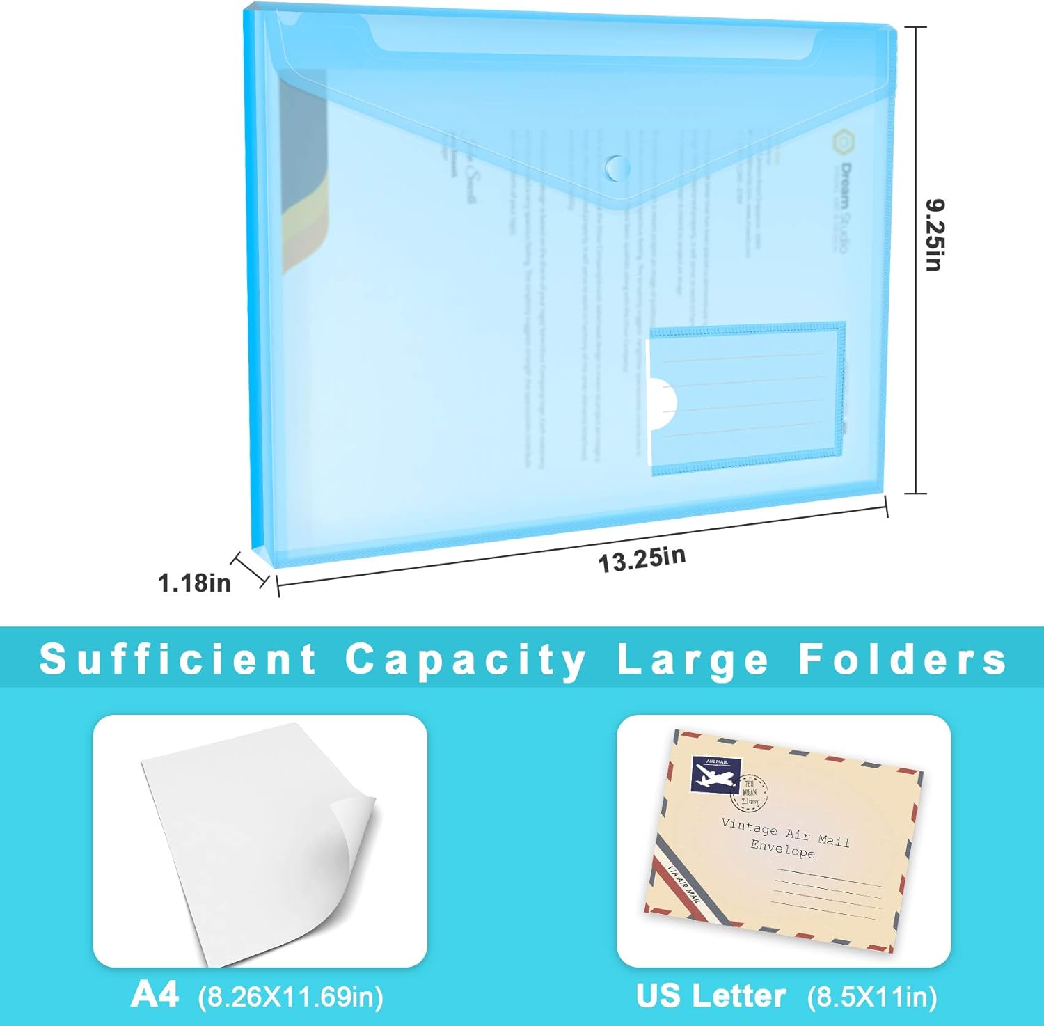 10PCS Expandable File Folders Plastic Portfolio Document Folders US Letter A4 Size File Envelopes with Label Pocket Snap Button Large Folders for Home Work Office Organization, Assorted Color : Everything Else