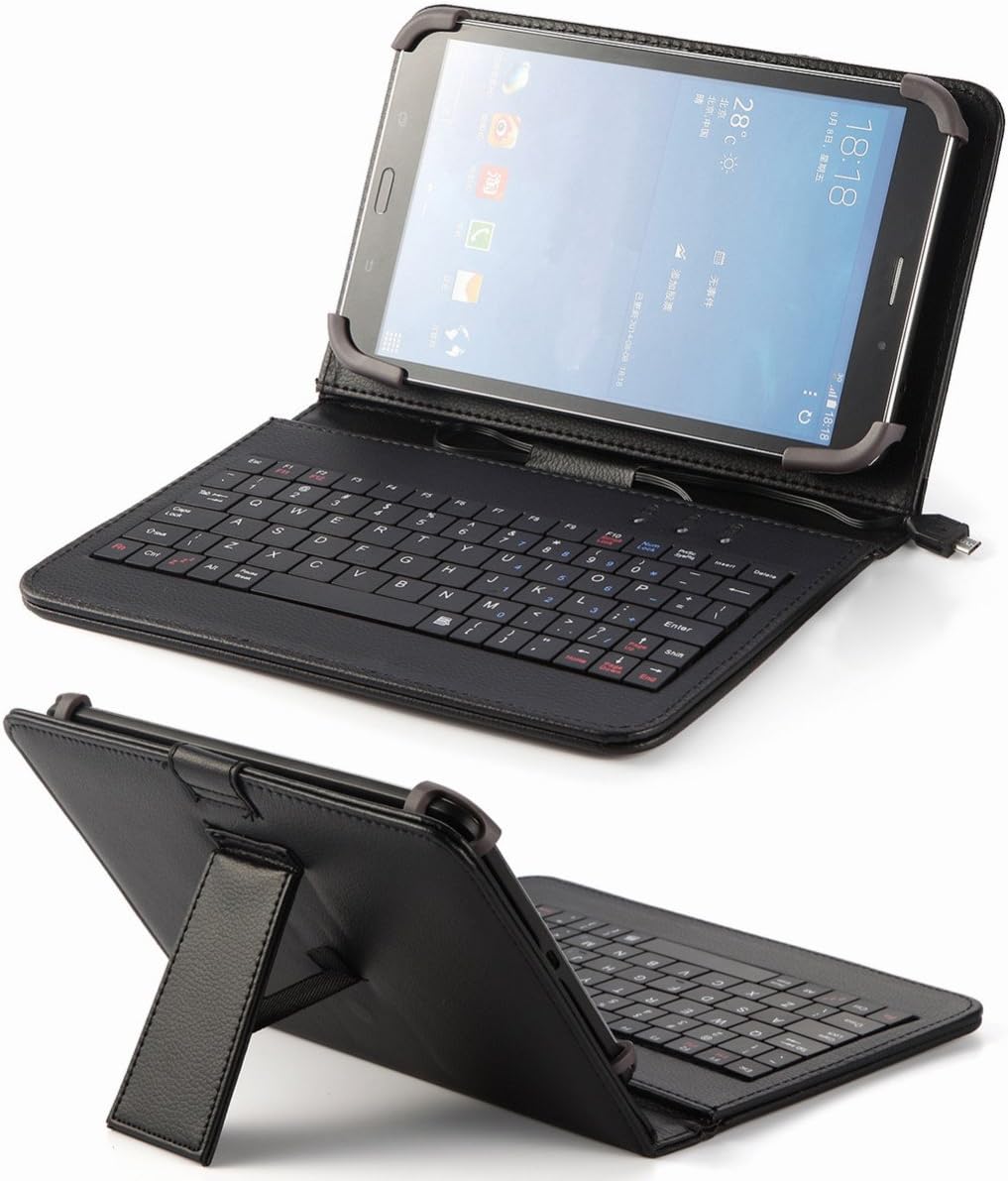 Universal Pu Leather Folding Folio Case Cover with Keyboard (8kbl) for