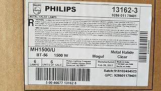 Philips Lighting 131623 BT56 Standard Metal Halide Lamp 1500 Watt E39 Mogul Base 136000 Lumens 65 CRI 4000K White