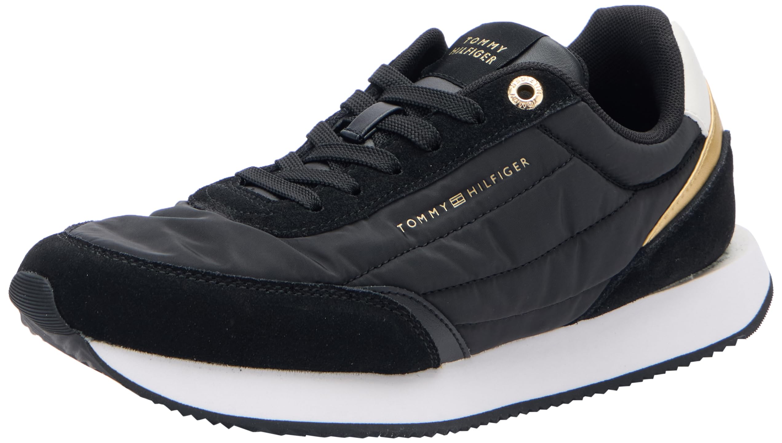 Tommy Hilfiger Women's Essential Sporty Runner Trainers, Black (Black), 3.5