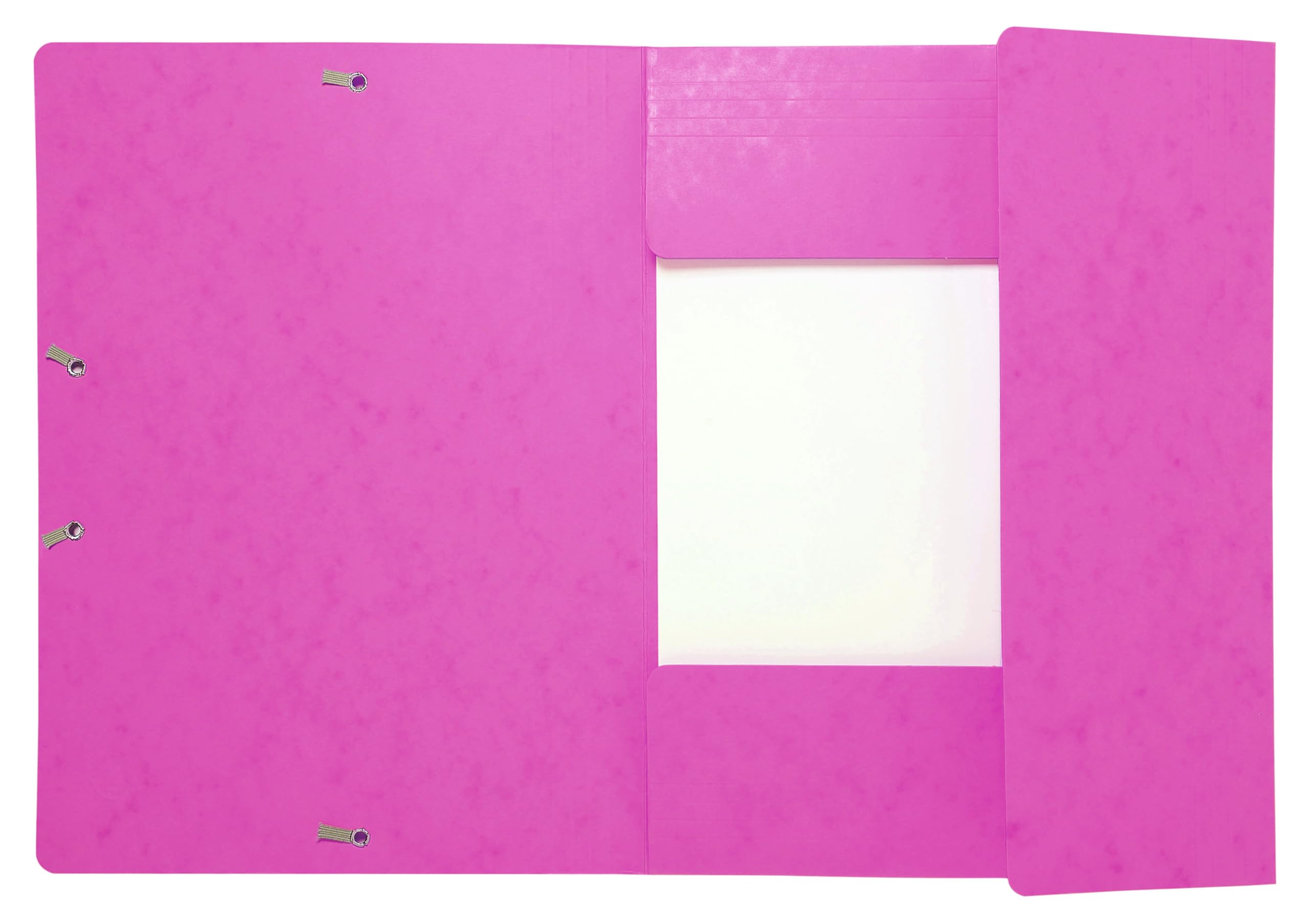 Exacompta - 17108H - Caja de 25 subcarpetas con gomas elásticas - bolsillos con 3 solapas de capacidad Maxi - en cartulina brillo - dimensiones 24 x 32 cm para documentos en formato A4 - color rosa