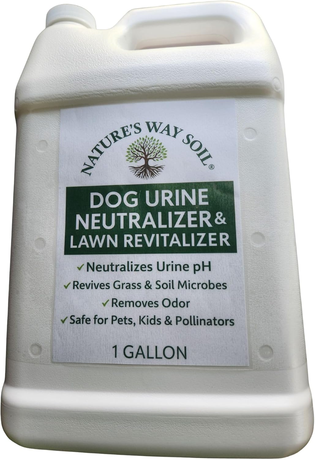 Nature’s Way Soil® Dog Urine Neutralizer & Lawn Revitalizer – Pet-Safe Enzyme Lawn Treatment That Reduces Yellow Spots, Neutralizes Odors & Discourages Repeat Marking (New & Improved) (1 Gallon)
