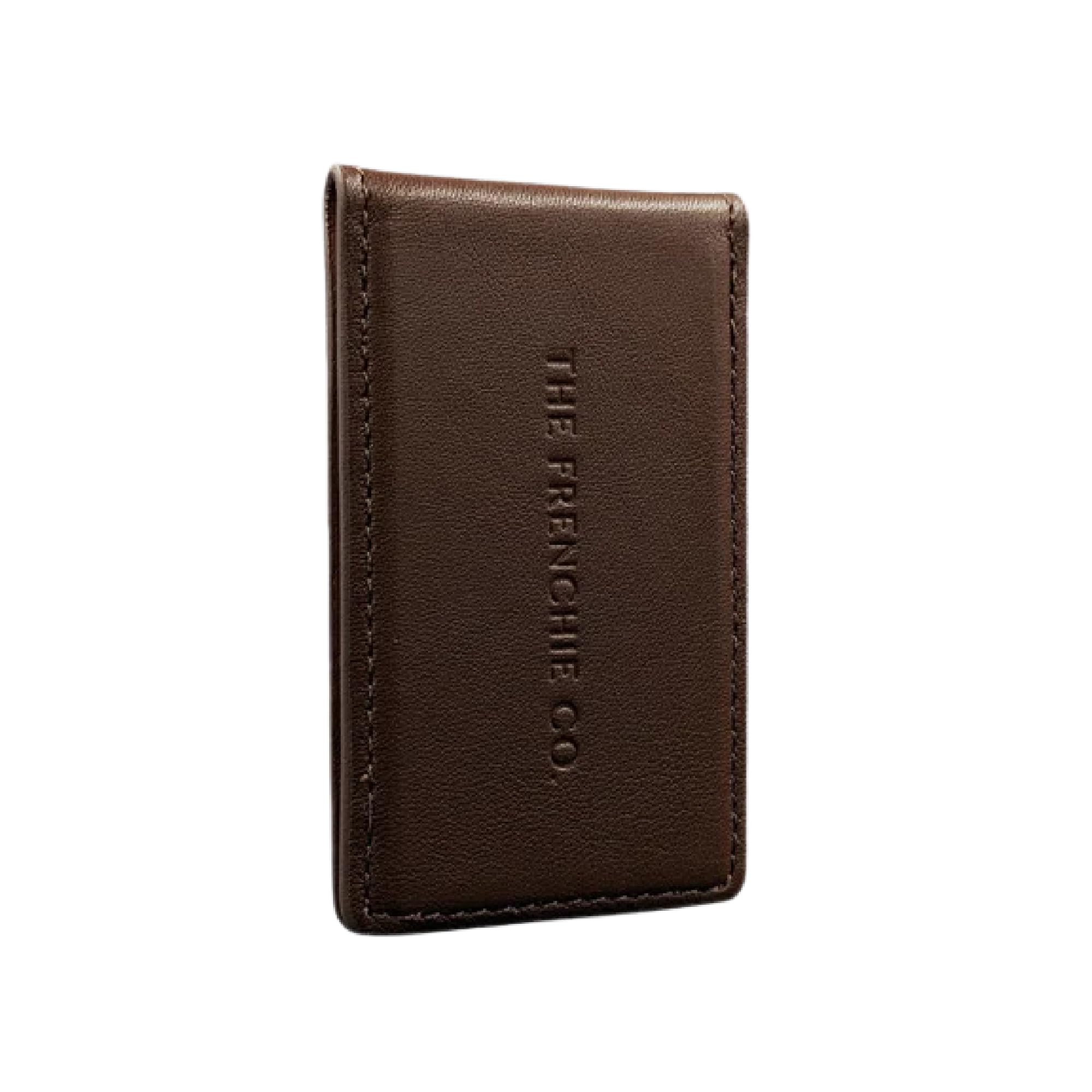 The Frenchie Co. - 2-in-1 AirTag Money Clip - Full-Grain Italian Leather - Dedicated AirTag Pocket for Apple Find My Tracking - Attaches to Speed