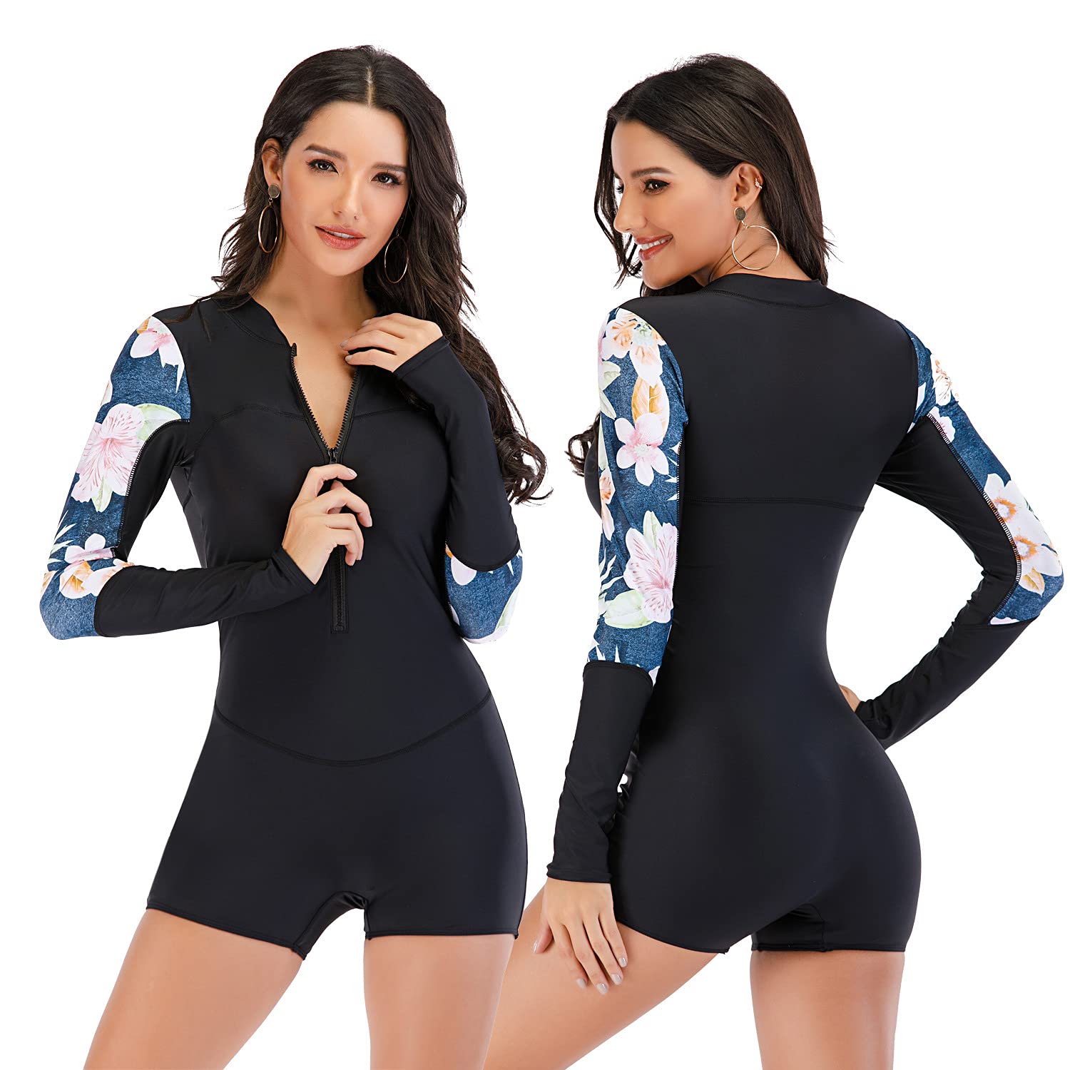 Camiseta de protección de erupción de una pieza para mujer, trajes de baño para surf, buceo, trajes de baño para mujer (multicolor-416)