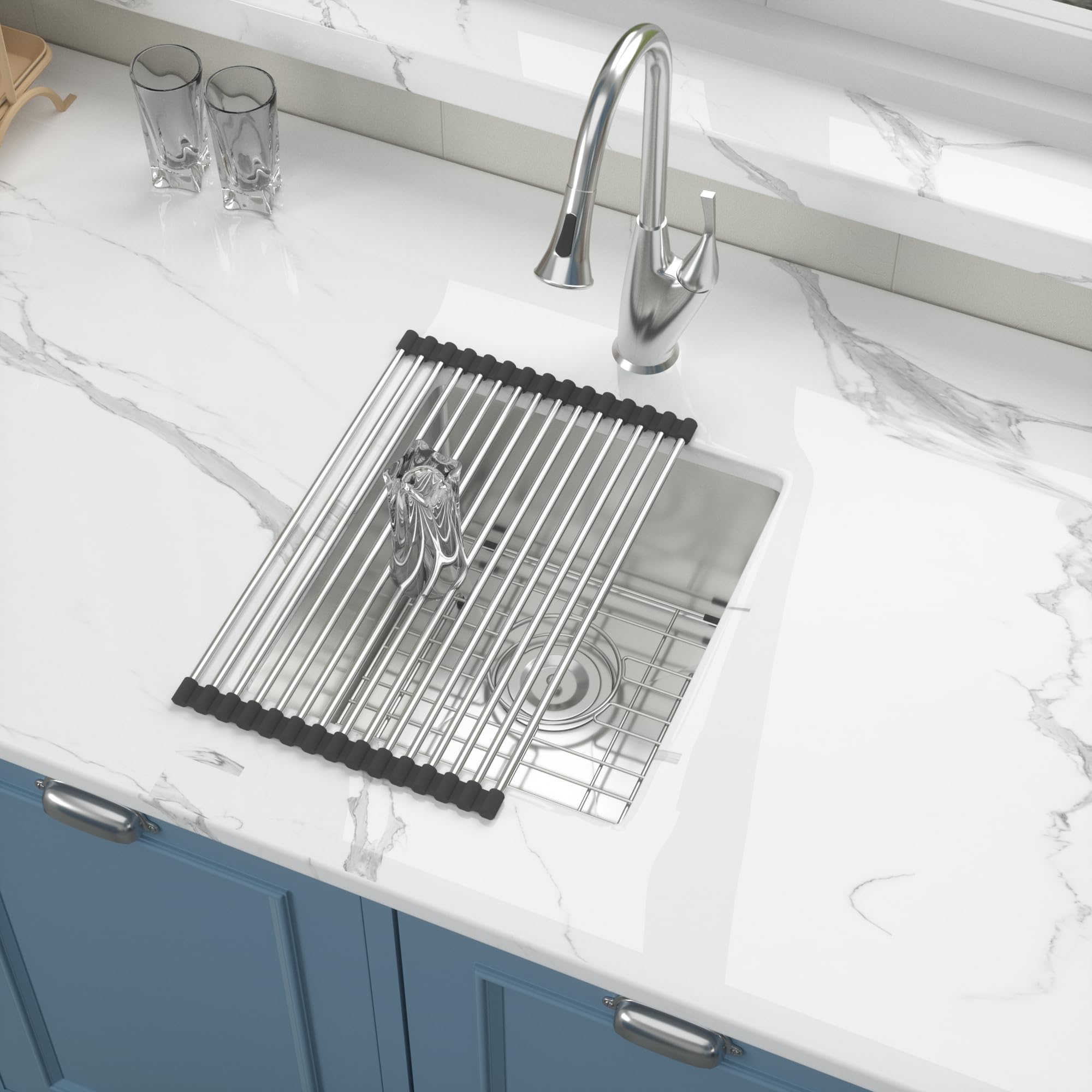 15x17 Inch Undermount Kitchen Sink Bar Prep Deep Single Bowl 16 Gauge Stainless Steel Kitchen Bar Sink RV Basin SUS304 Brushed Outdoor Sink Small Bar Sink Ideal for Island Prep and Wet Bar