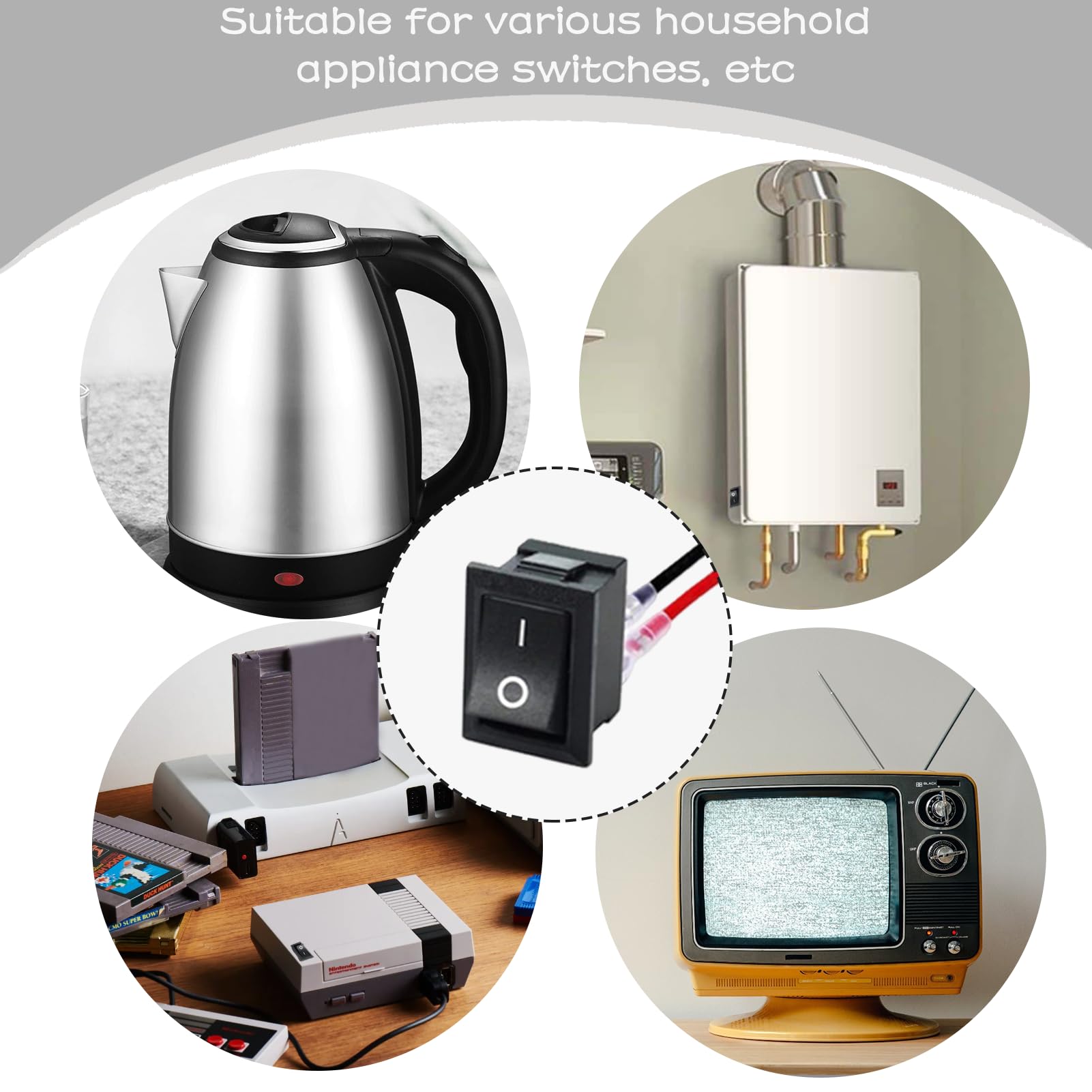 10 Interruttori A Bilanciere ON/OFF - 2 Poli SPST, 12V, Con Cavi E Foro 19x12 Mm - Foto 8