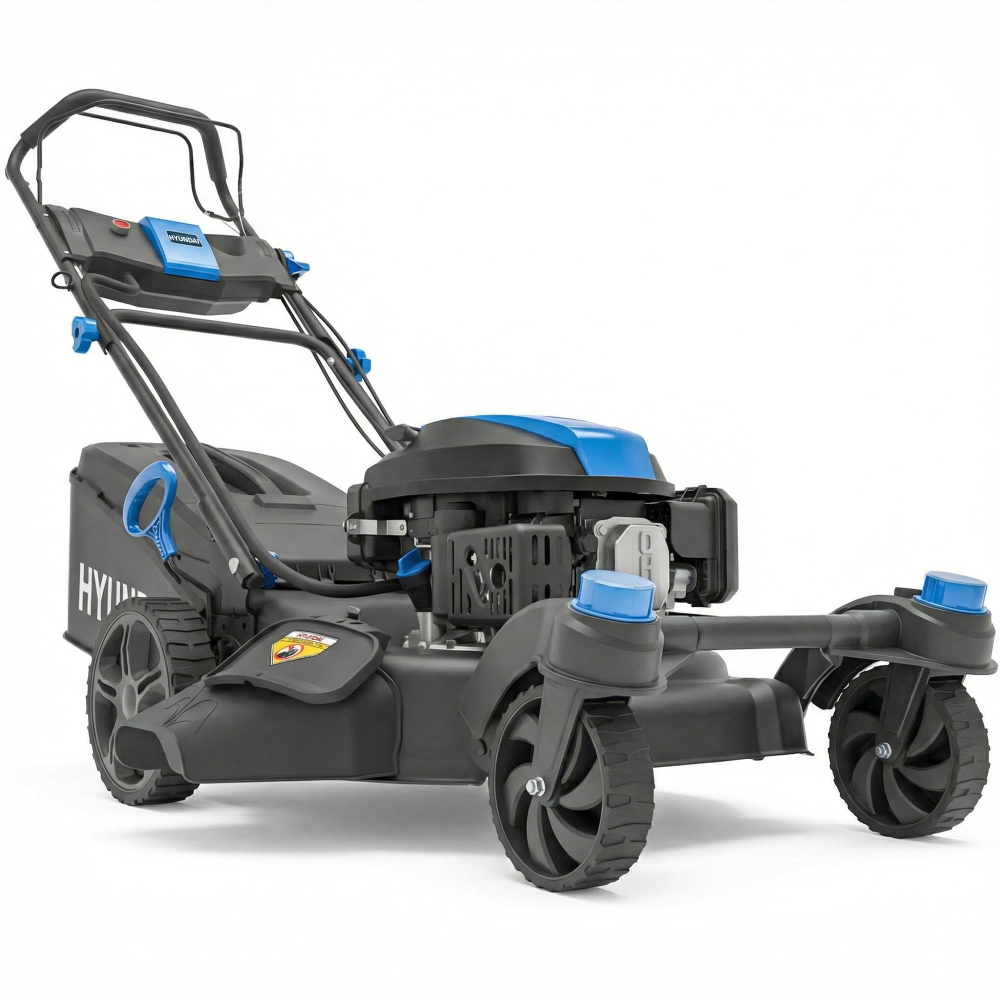 Hyundai Tondeuse à Gazon Thermique Autotractée Noire 51 cm, Démarrage Électrique, Moteur 196 cm3 5,5 CV, Bac 60 L, 4-en-1, Garantie 3 Ans - HYM20200SPEZX