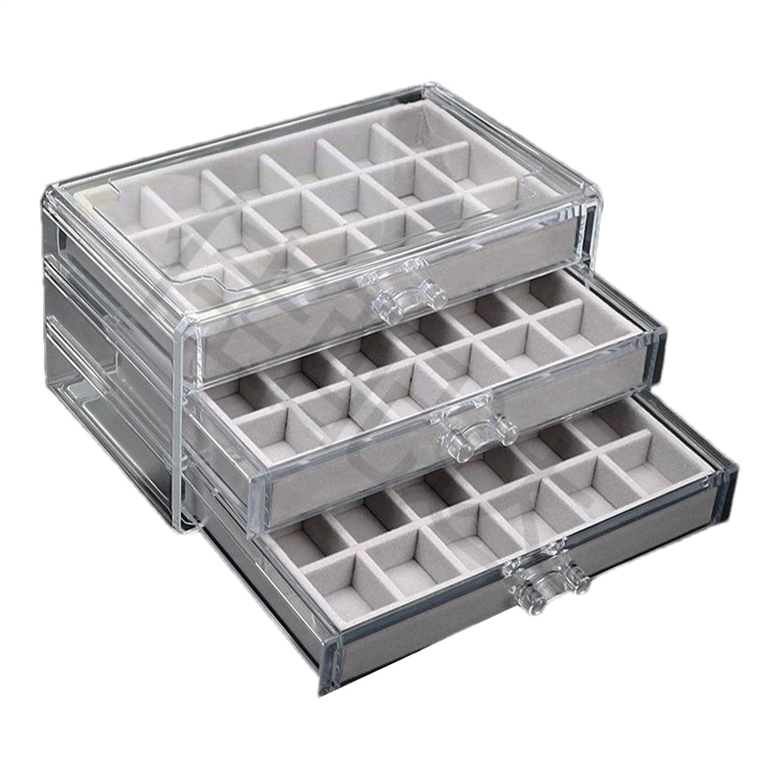 Vitrine Pierres Acrylique Vitrine à Pierres 3 Étages - 54 Emplacements Acrylique Transparent - Pour Collection Roches, Fossiles, Coquillages Vitrine Pierres Precieuses