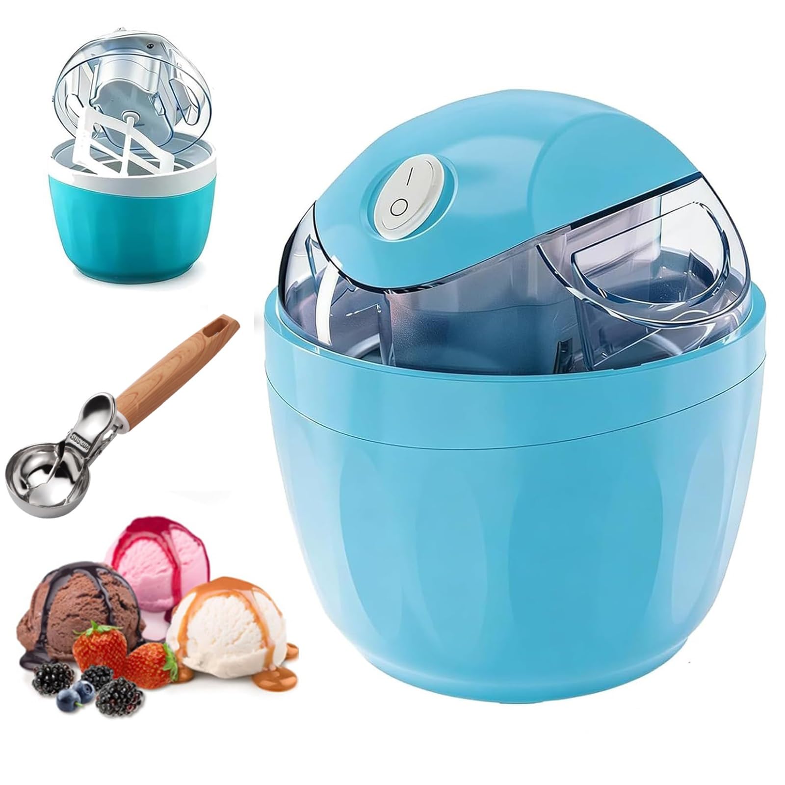 Maszynka do lodów, osobista mini maszyna ze sterowaniem jednym dotknięciem, szybkie tworzenie 15 minut, sorbet DIY i mrożony jogurt
