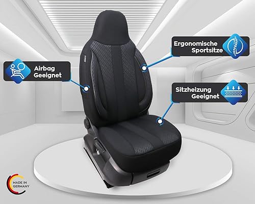 Miniatura 8 de BREMER SITZBEZÜGE Measure Pilot Car Seat Covers Compatible with Peugeot 108 Driver & Passenger from 2014-2021  Car Seat Covers Protective Cover Set