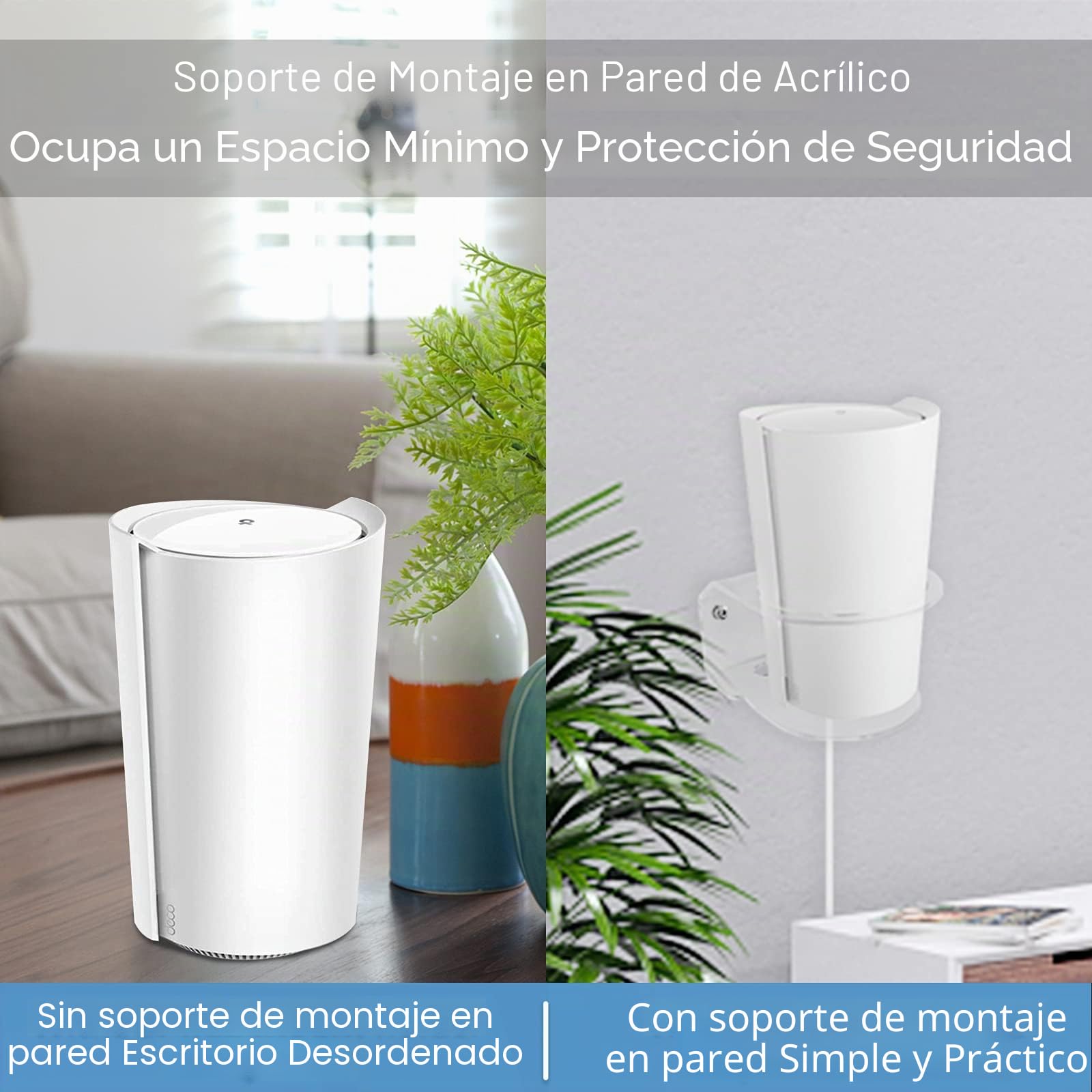 BECEMURU Soporte de Montaje en Pared Soporte de Estabilidad, acrílico Protector de Router para Deco Tri-Band WiFi 6 Sistema de Malla (Deco X90,X95,Deco X50-5G,Deco X80-5G,X73,X73-DSL) (1 Paquete)