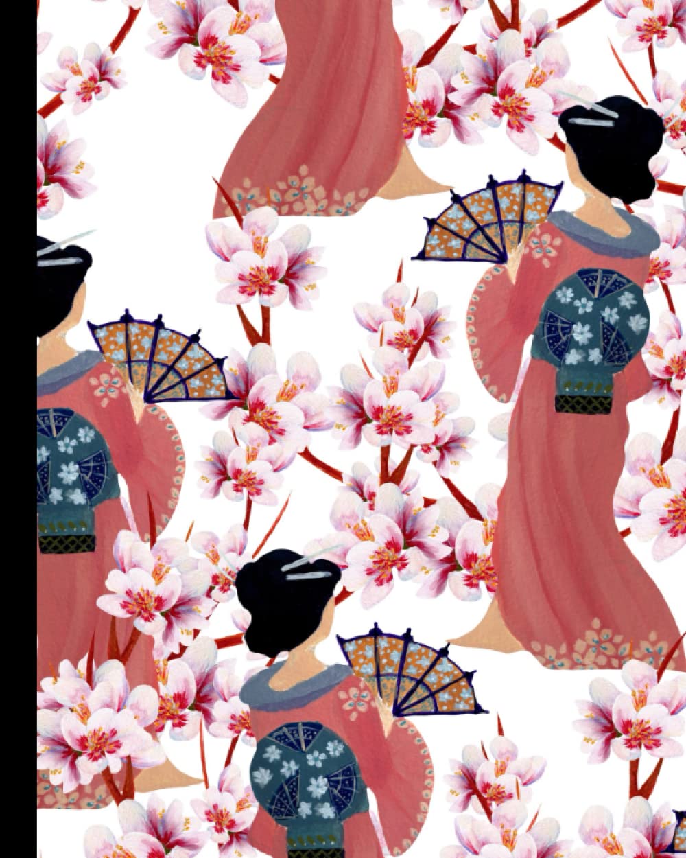 Japanese Cherry Blossom Notebook: Lined Daily Journal, Diary, Notebook for Children and Adults. Notepad for Home, School, Work Use, 120 Pages