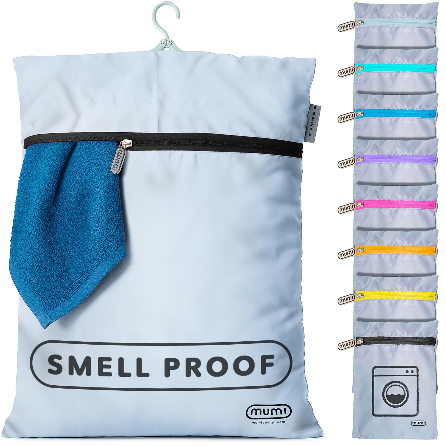 Mesh Laundry Bags for Delicates – MUMI Travel Laundry Bag with Hanger & Pouch | Large Lingerie Wash Bag for Washing Machine, Baby Clothes, Gym & Travel | Odor-Resistant Laundry Mesh Bag - Black